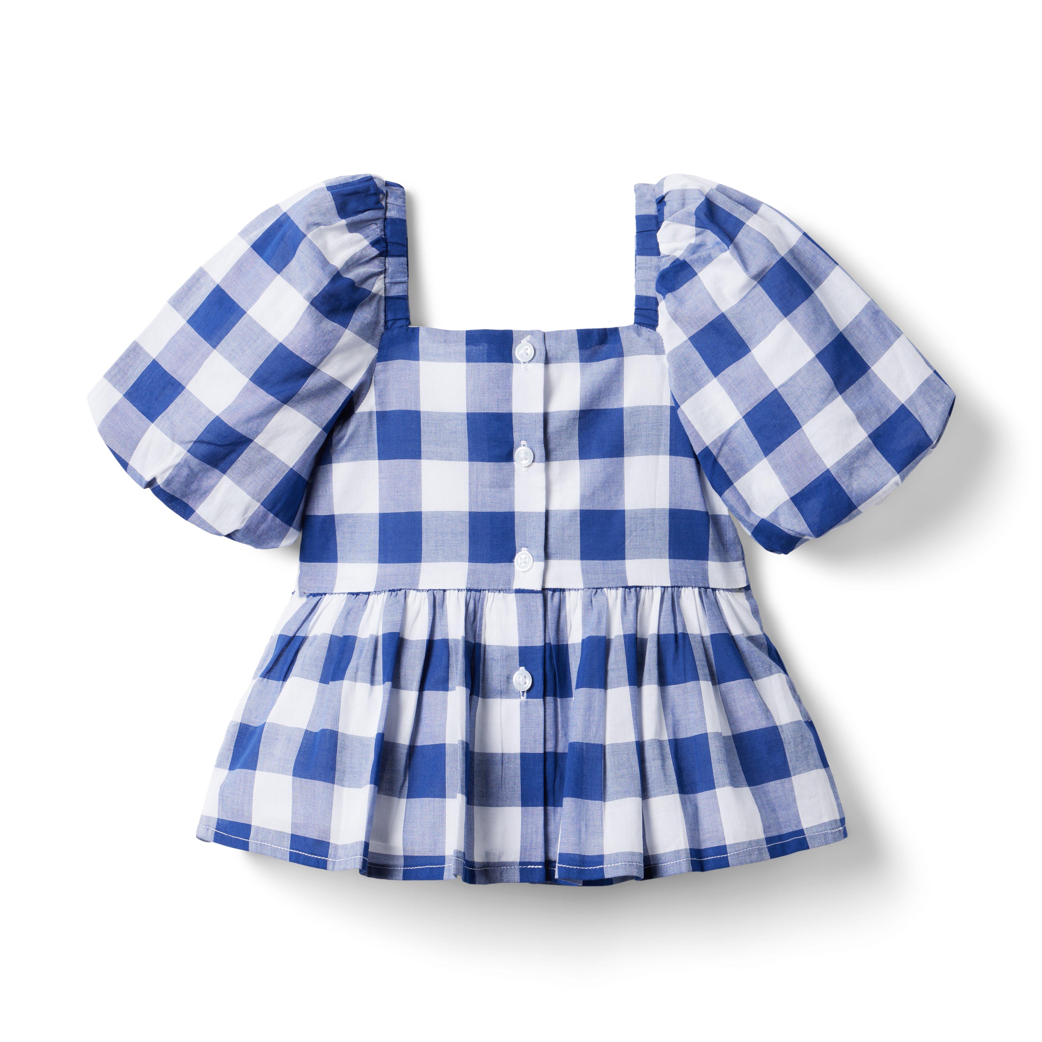 Gingham Bubble Sleeve Top image number 2
