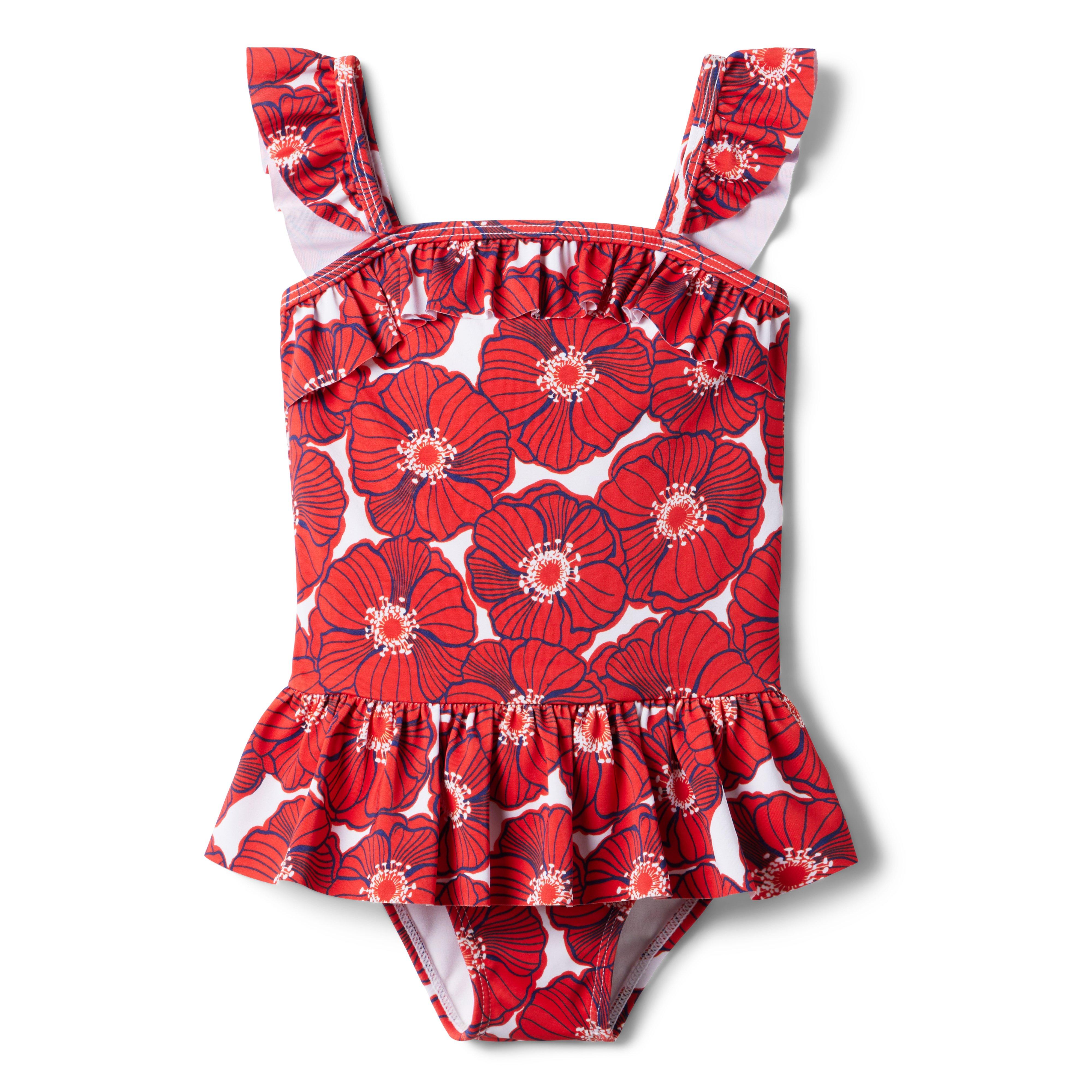 Recycled Poppy Peplum Swimsuit image number 0