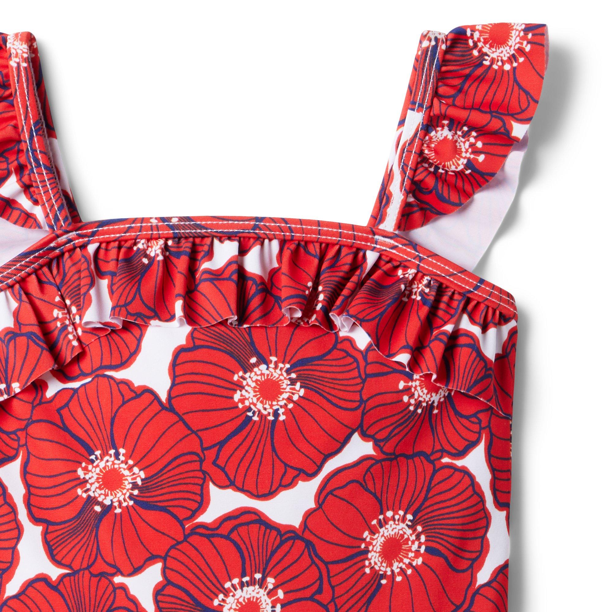 Recycled Poppy Peplum Swimsuit image number 1