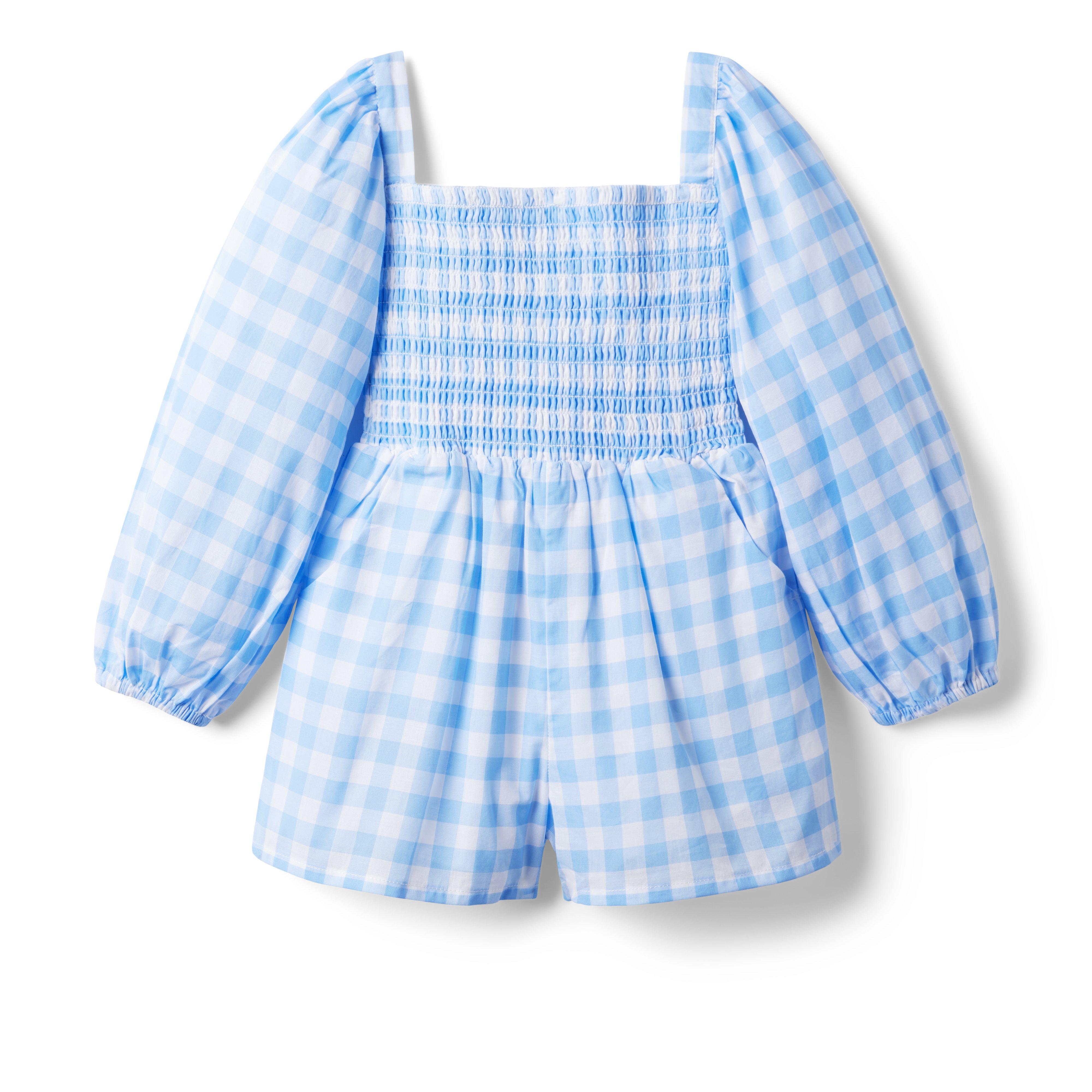 The Emma Gingham Smocked Romper image number 3