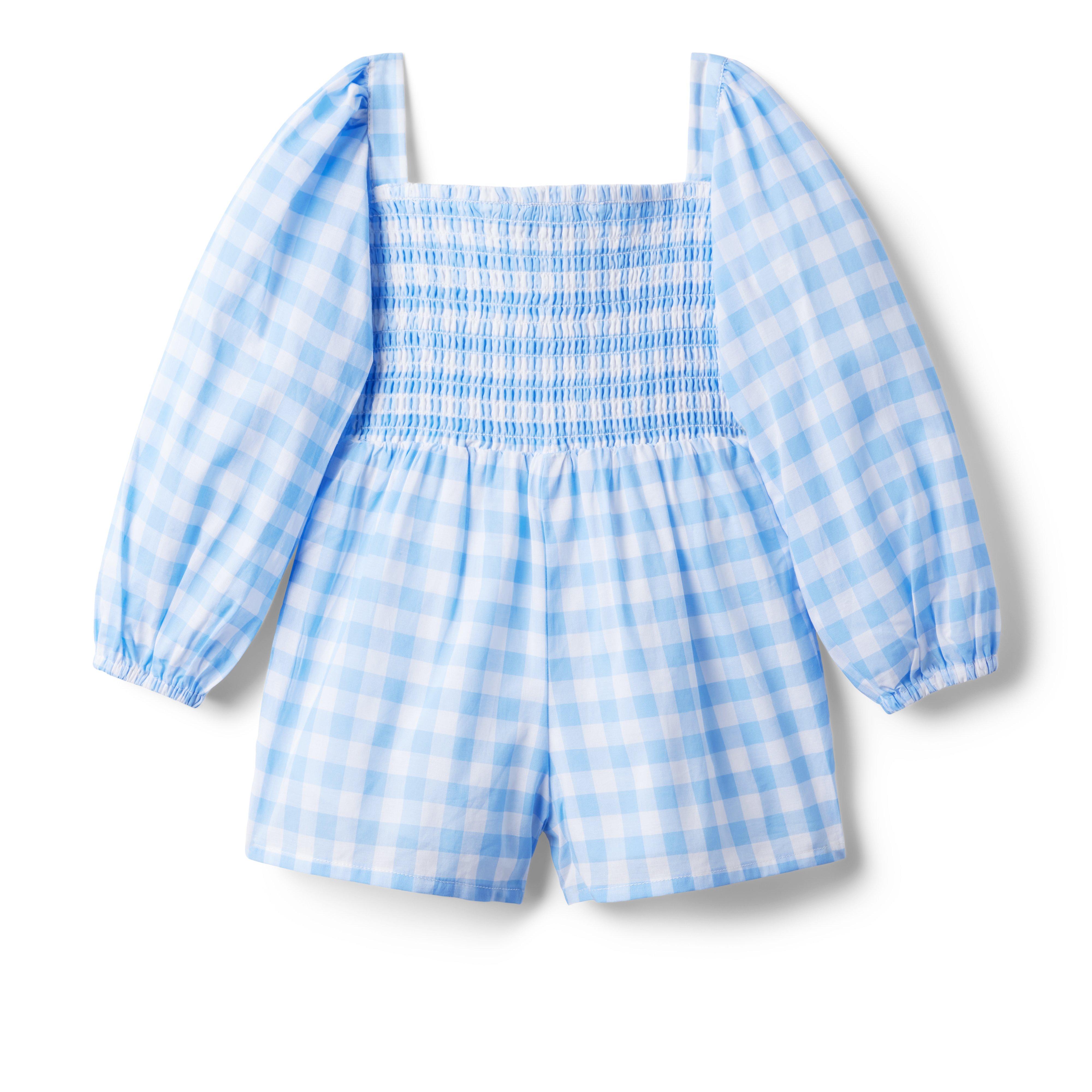 The Emma Gingham Smocked Romper image number 5