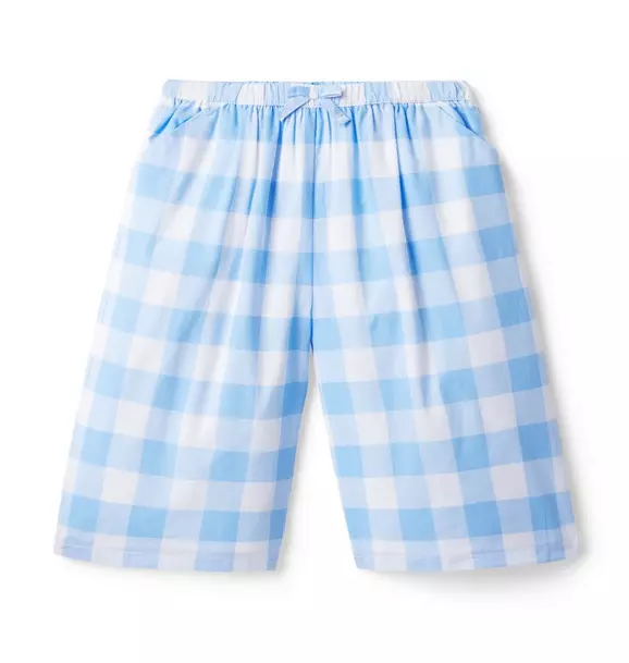 Gingham Wide Leg Cropped Pant image number 0