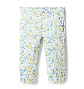 Floral Sateen Cropped Pant