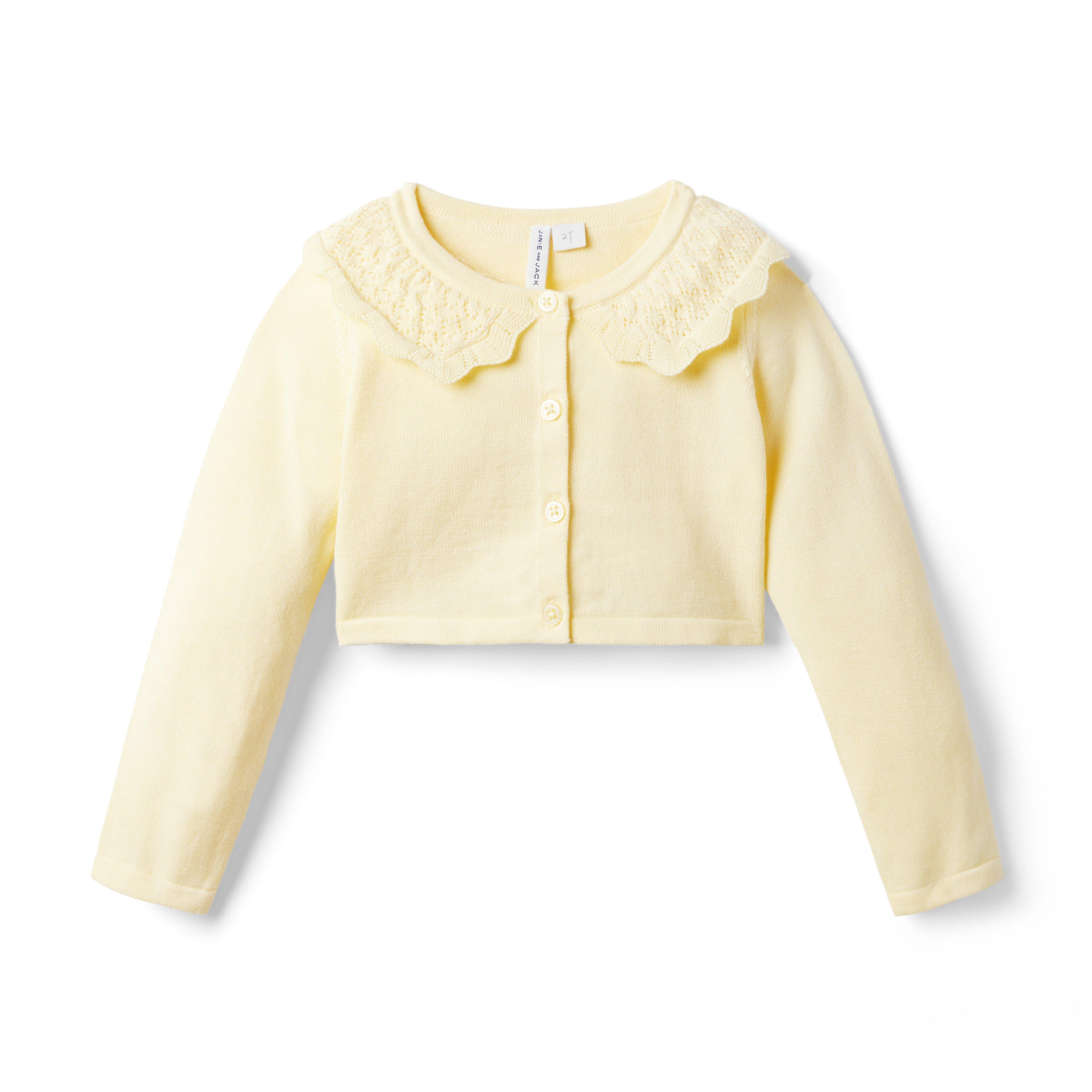 Crochet Collar Cropped Cardigan image number 0