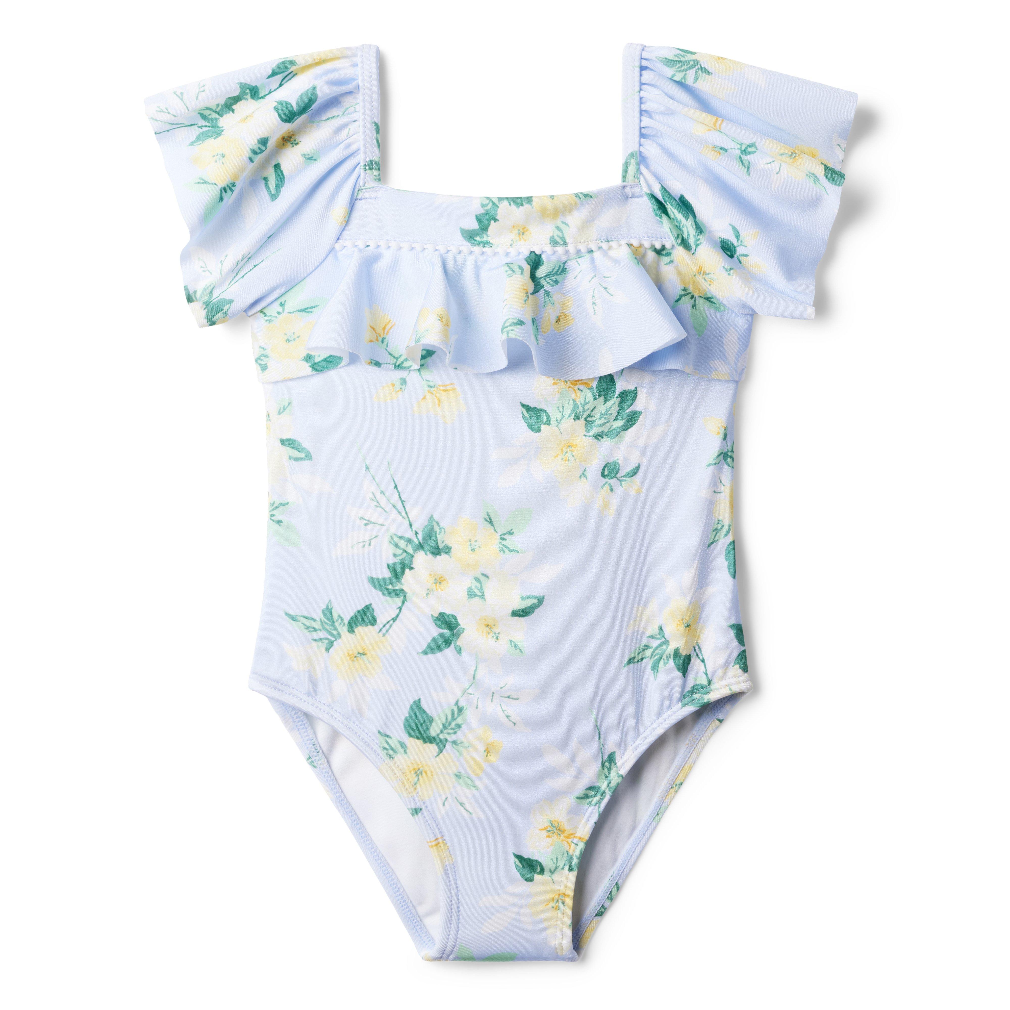 Recycled Floral Ruffle Swimsuit