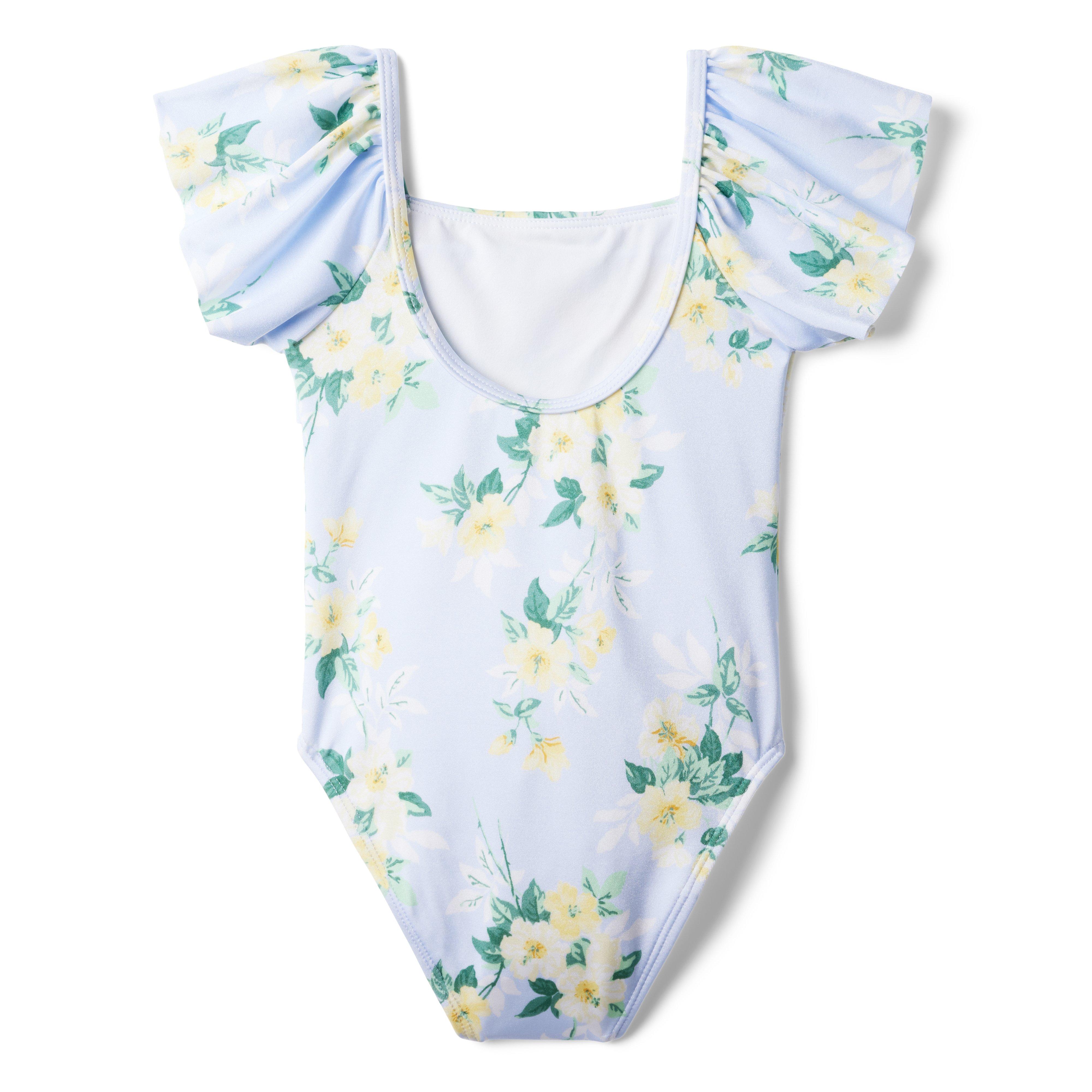 Recycled Floral Ruffle Swimsuit image number 1