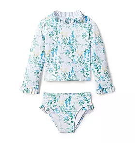 Recycled Floral Rash Guard Set