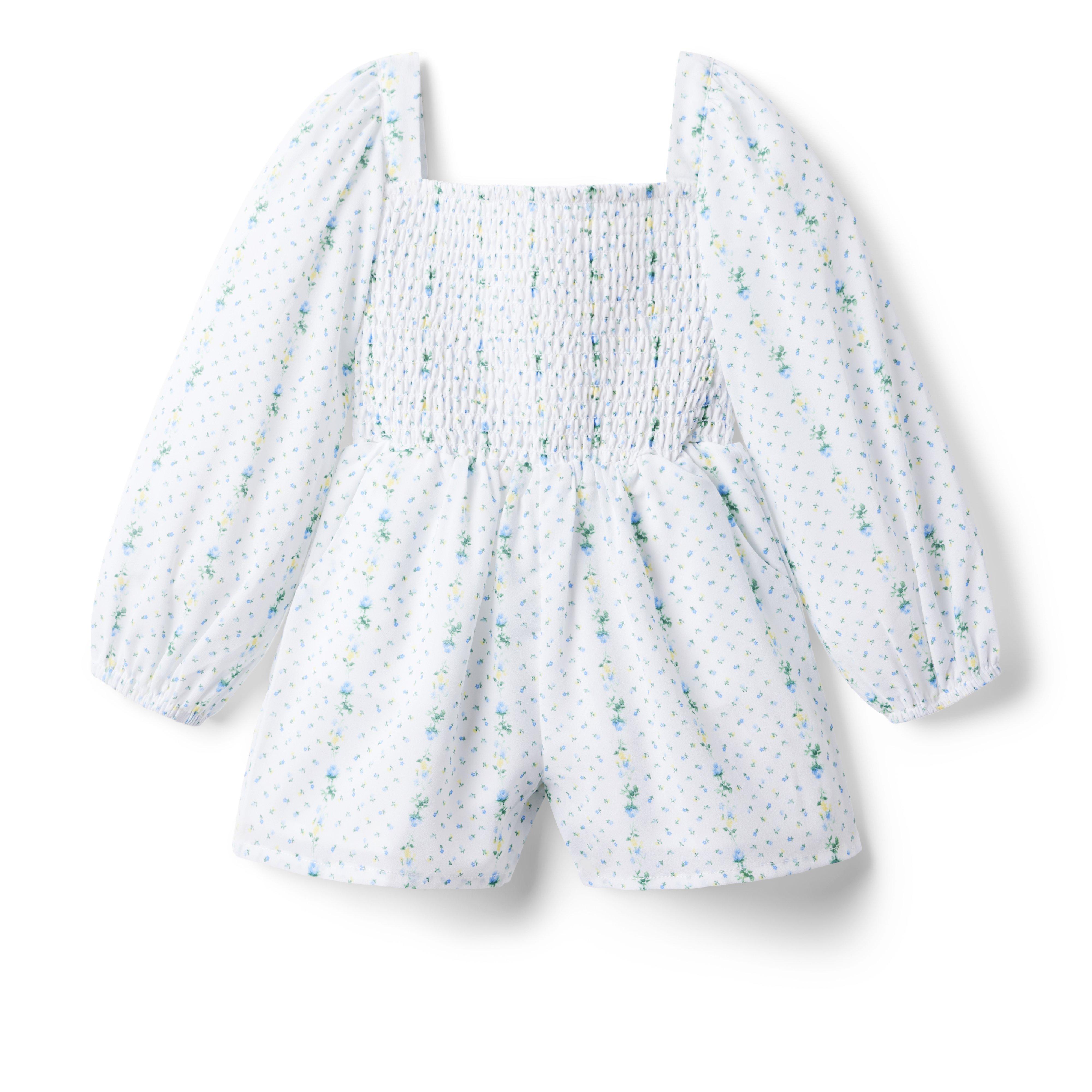 The Emma Floral Smocked Chiffon Romper image number 0