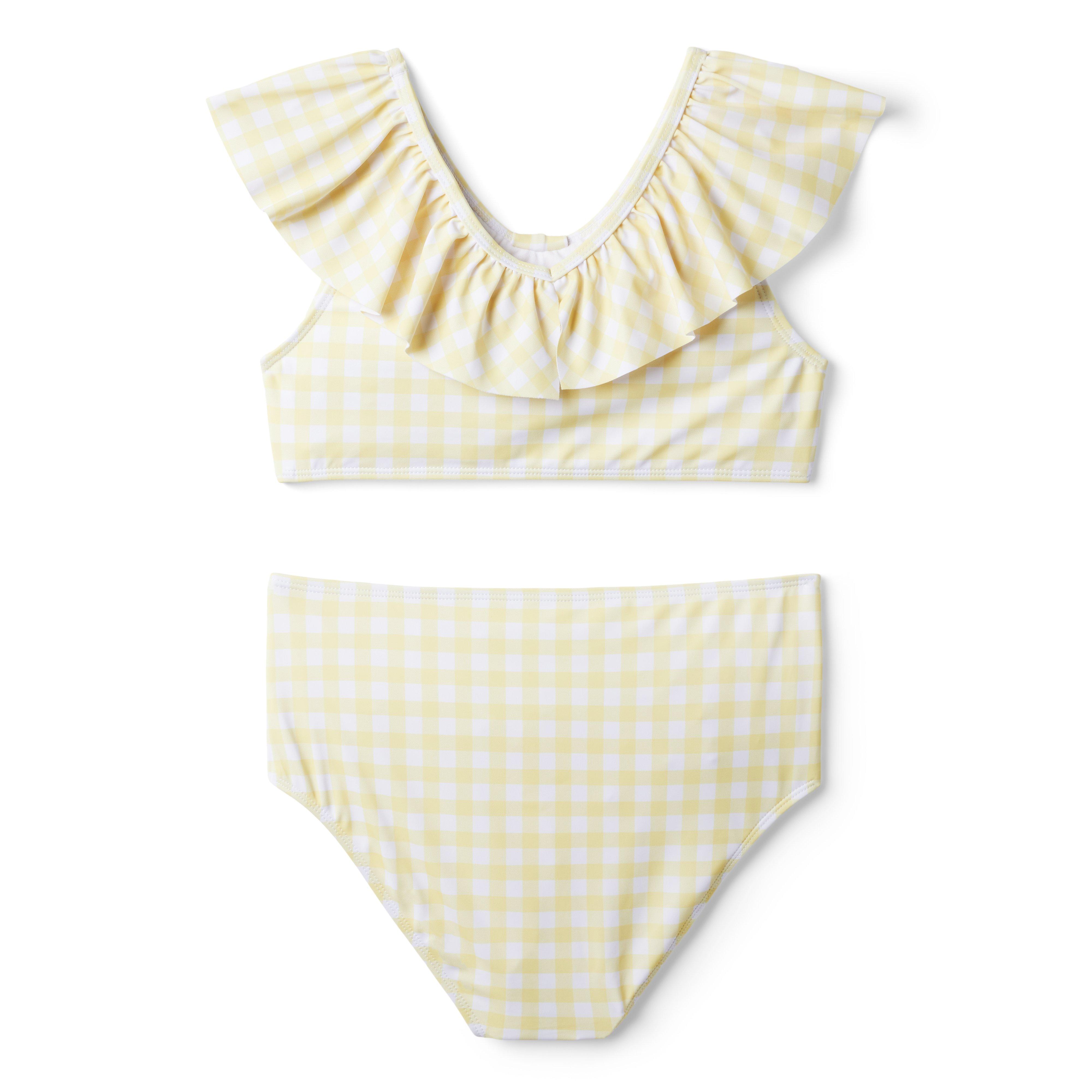 Recycled Gingham Ruffle 2-Piece Swimsuit image number 1