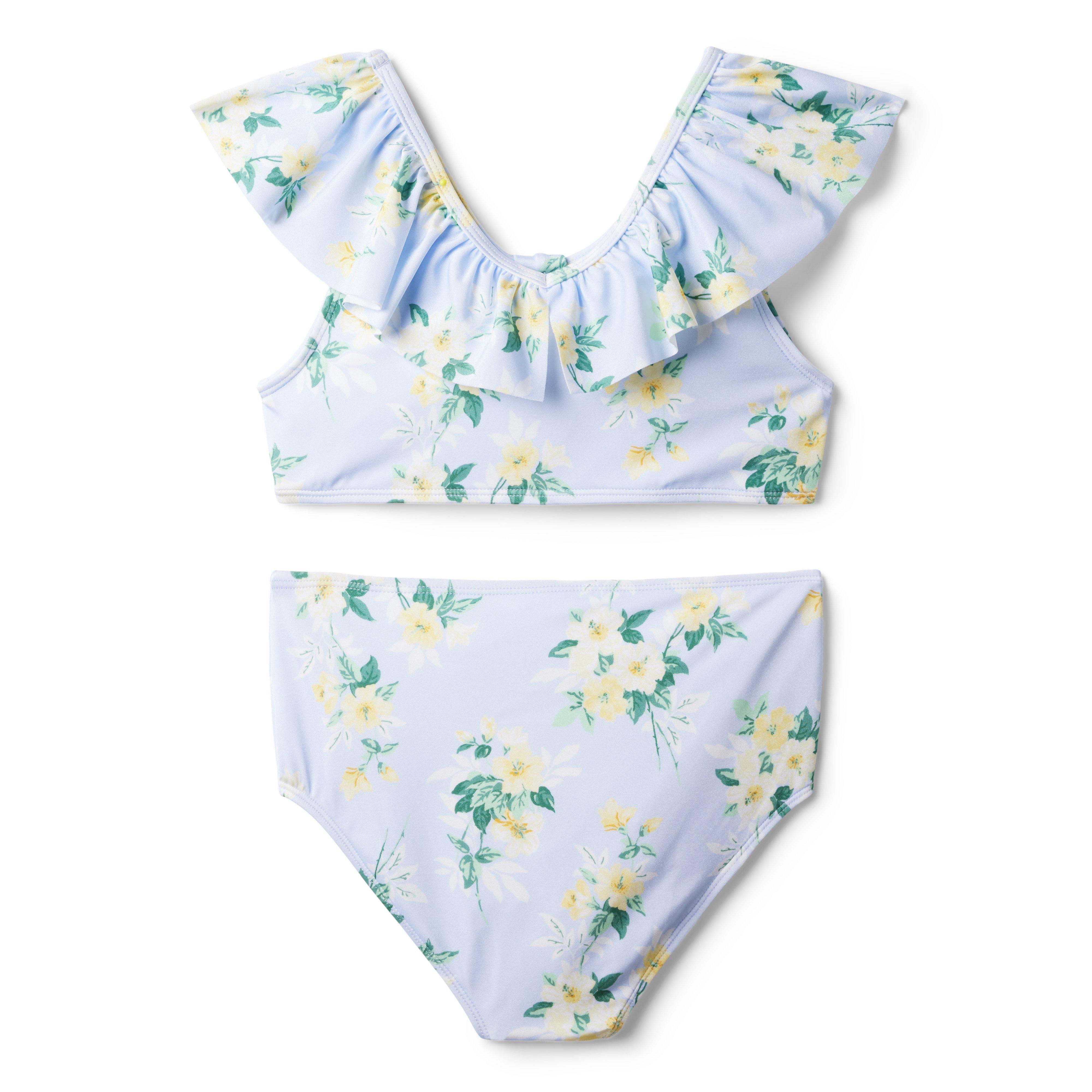 Recycled Floral Ruffle 2-Piece Swimsuit image number 1