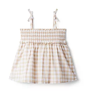 The Leilani Gingham Smocked Top