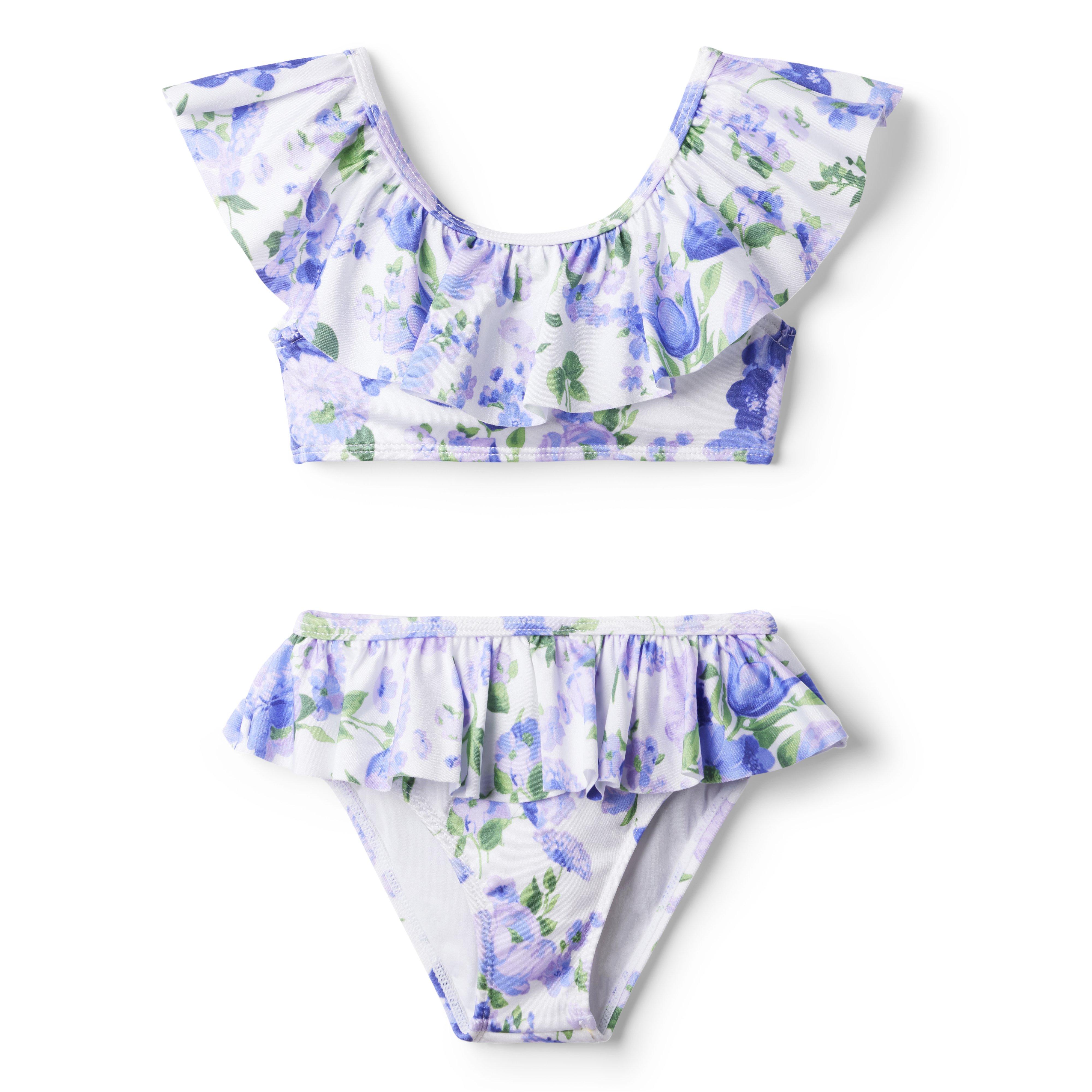 Recycled Floral Ruffle 2-Piece Swimsuit