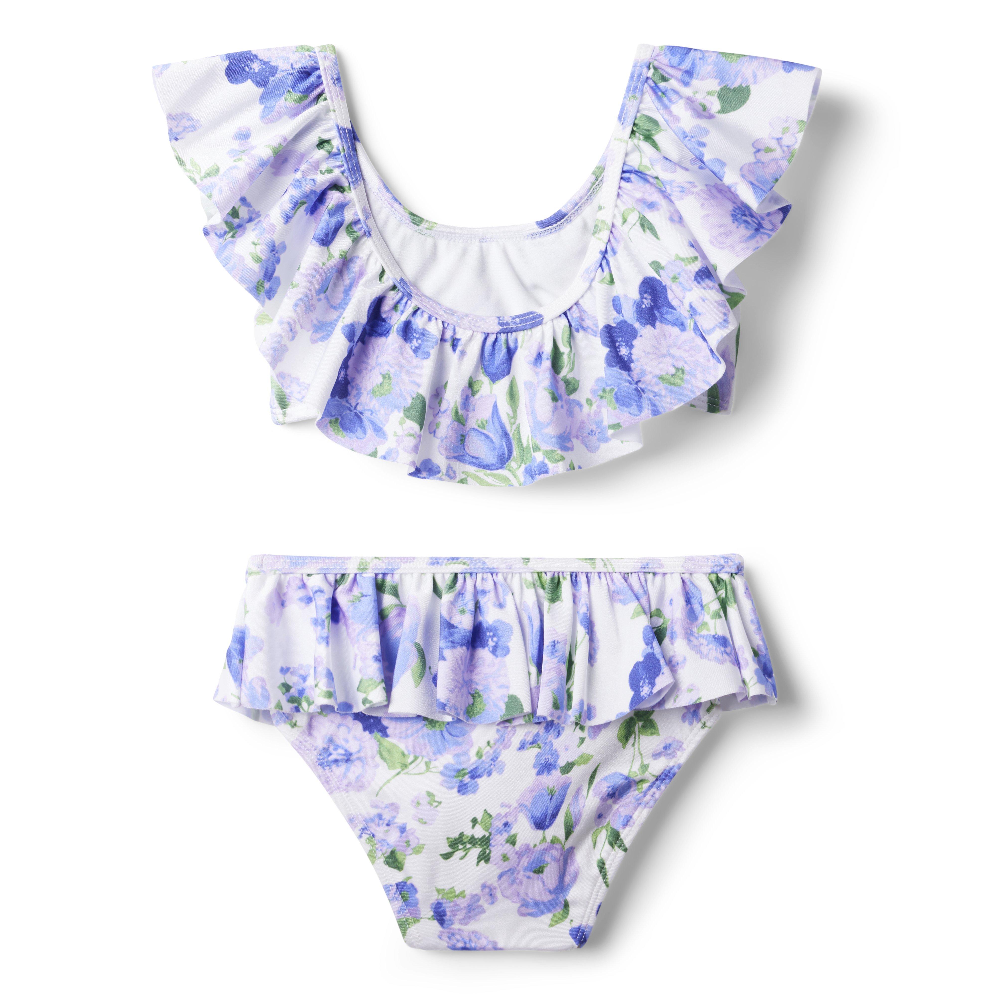 Recycled Floral Ruffle 2-Piece Swimsuit image number 1