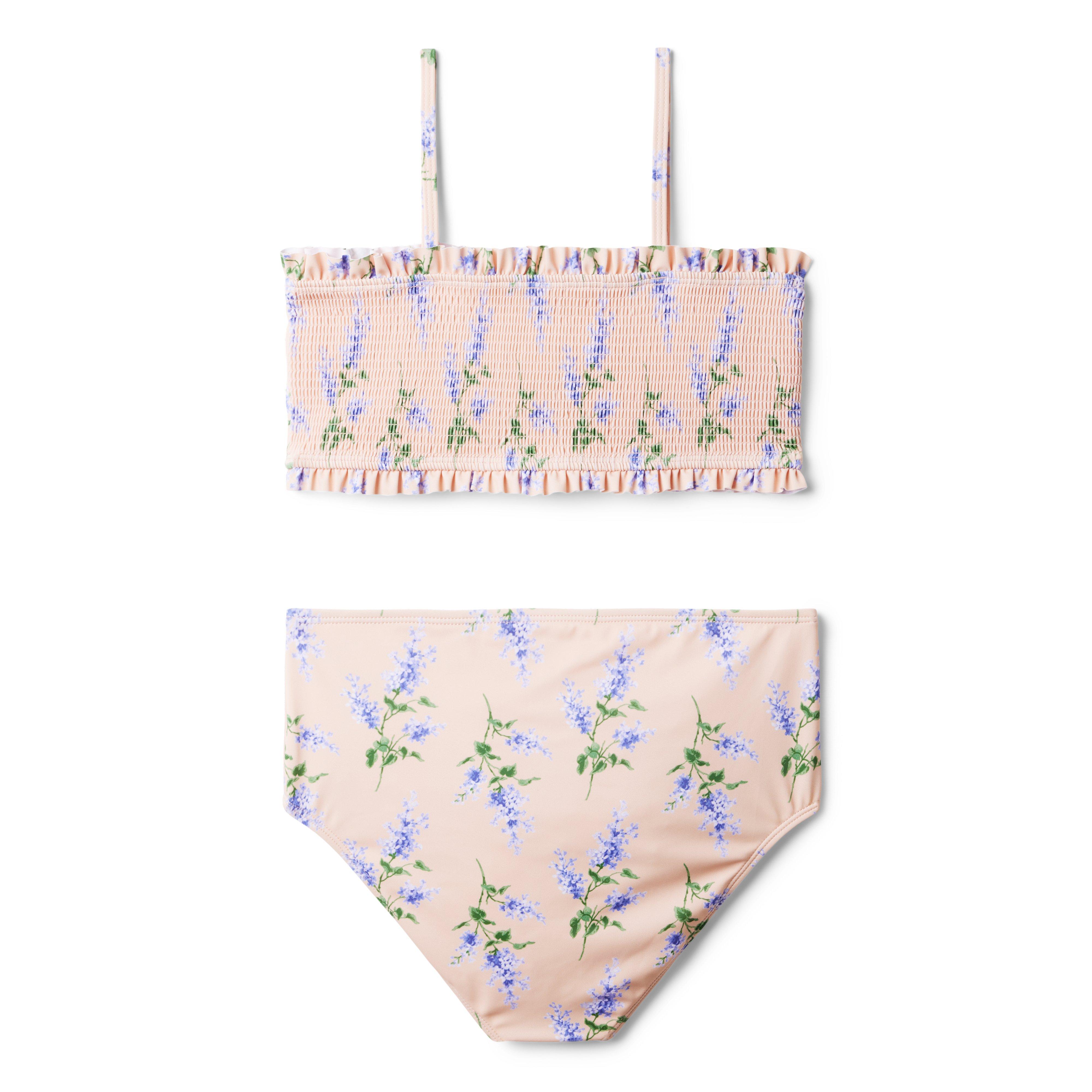 Recycled Floral Smocked 2-Piece Swimsuit image number 1