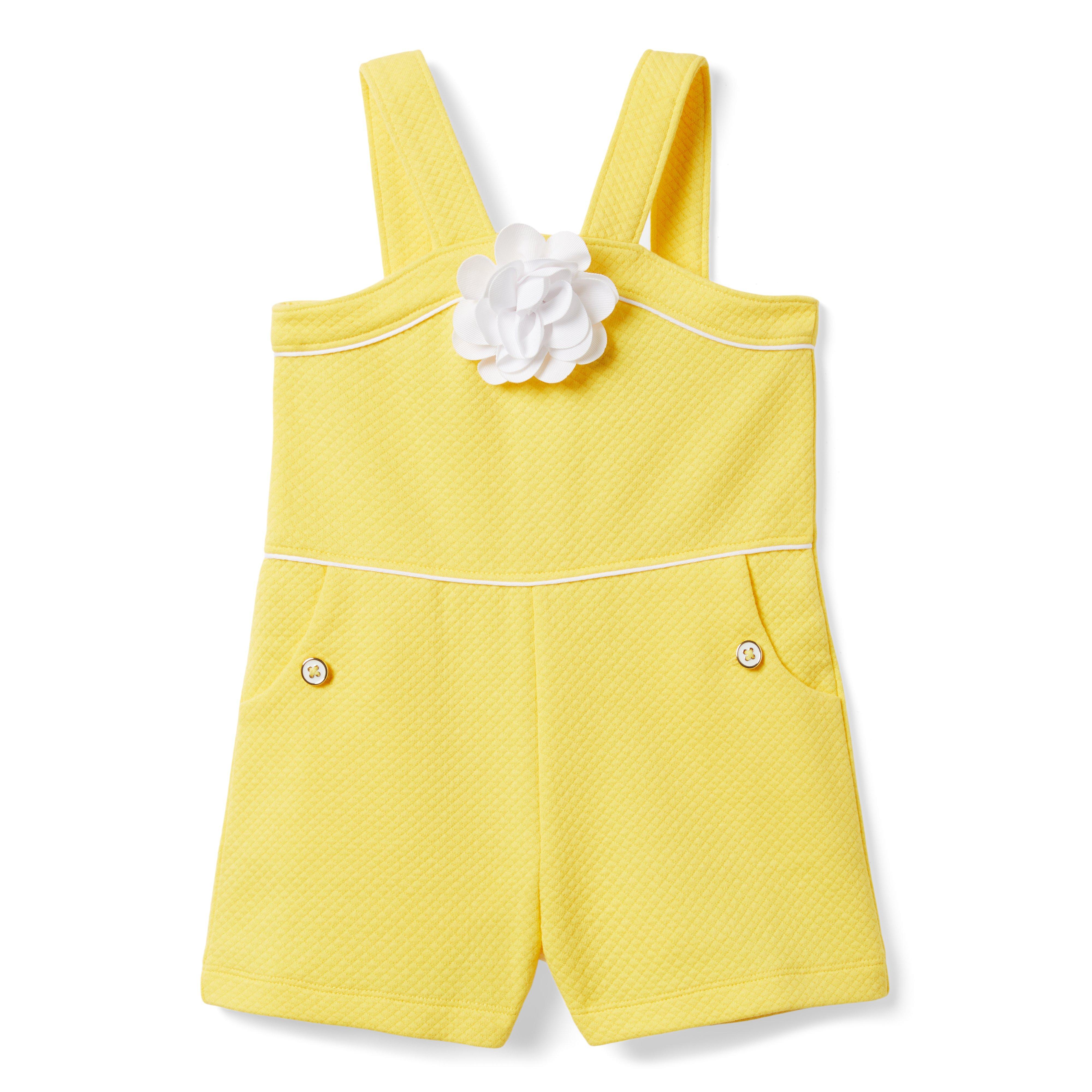 Quilted Jacquard Rosette Romper image number 0