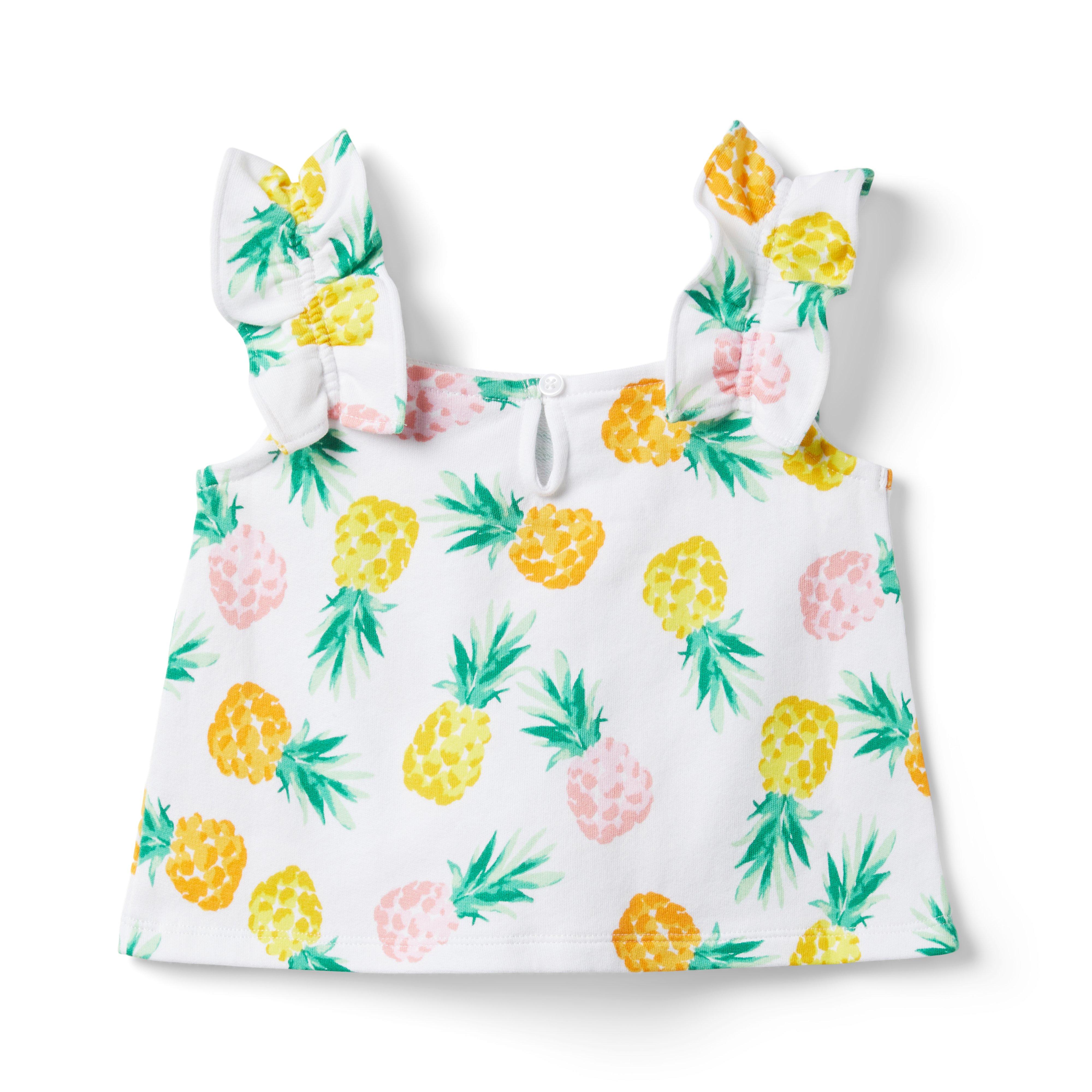 Pineapple Ruffle Strap French Terry Top image number 1