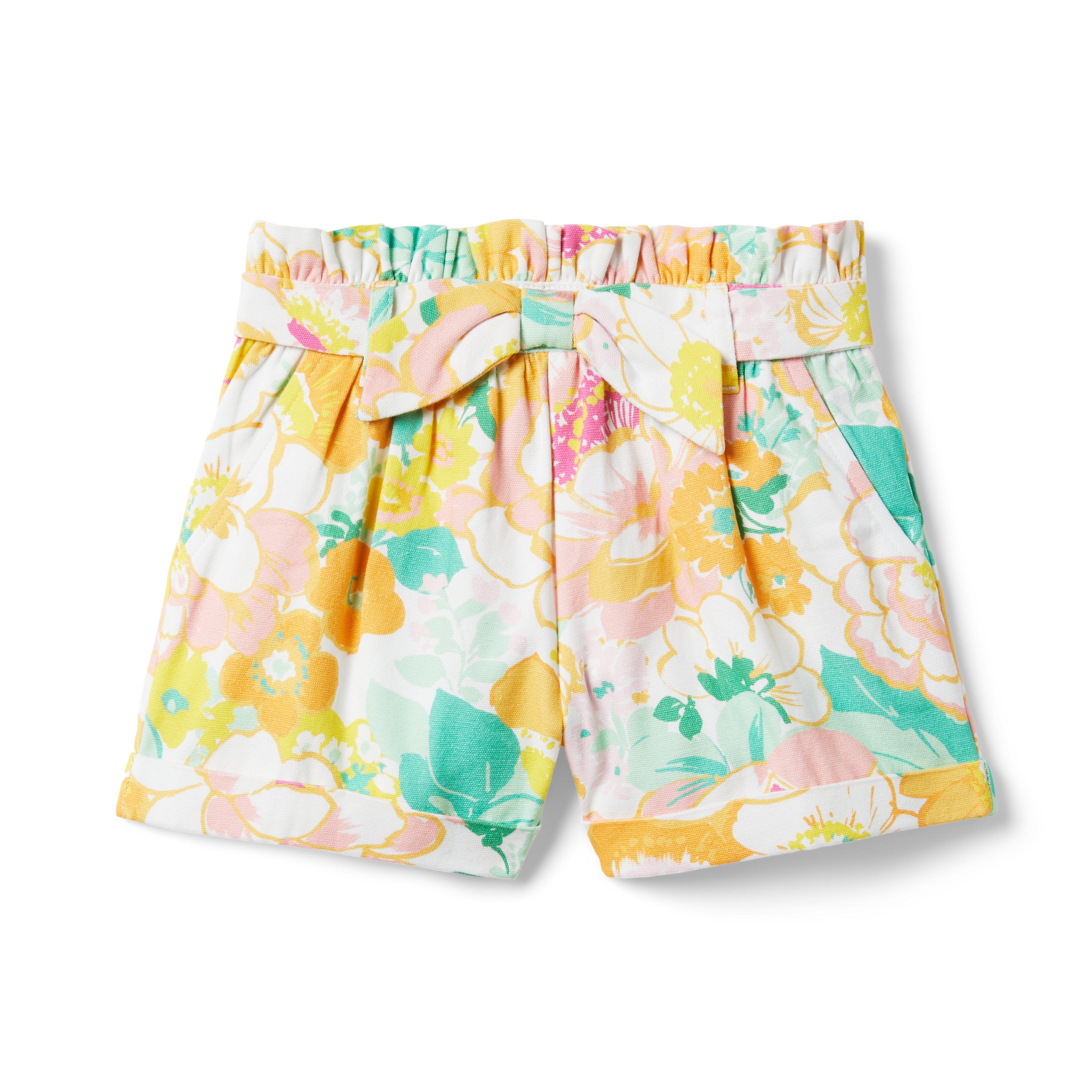 Girl Freshly Squeezed Floral Floral Paperbag Waist Short by Janie and Jack