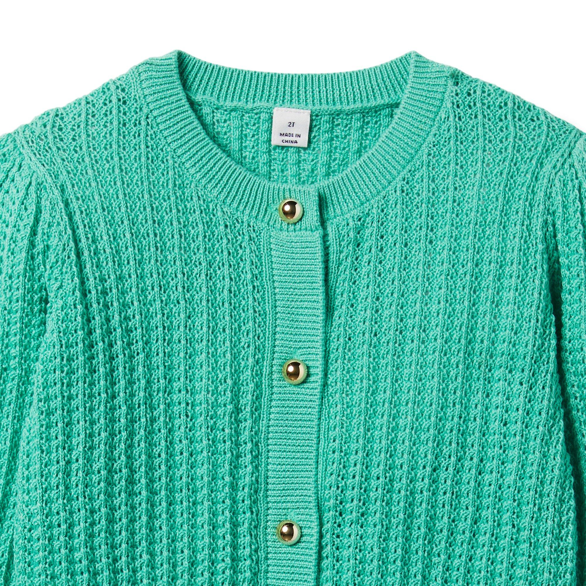 Pointelle Ruffle Cuff Cardigan image number 1