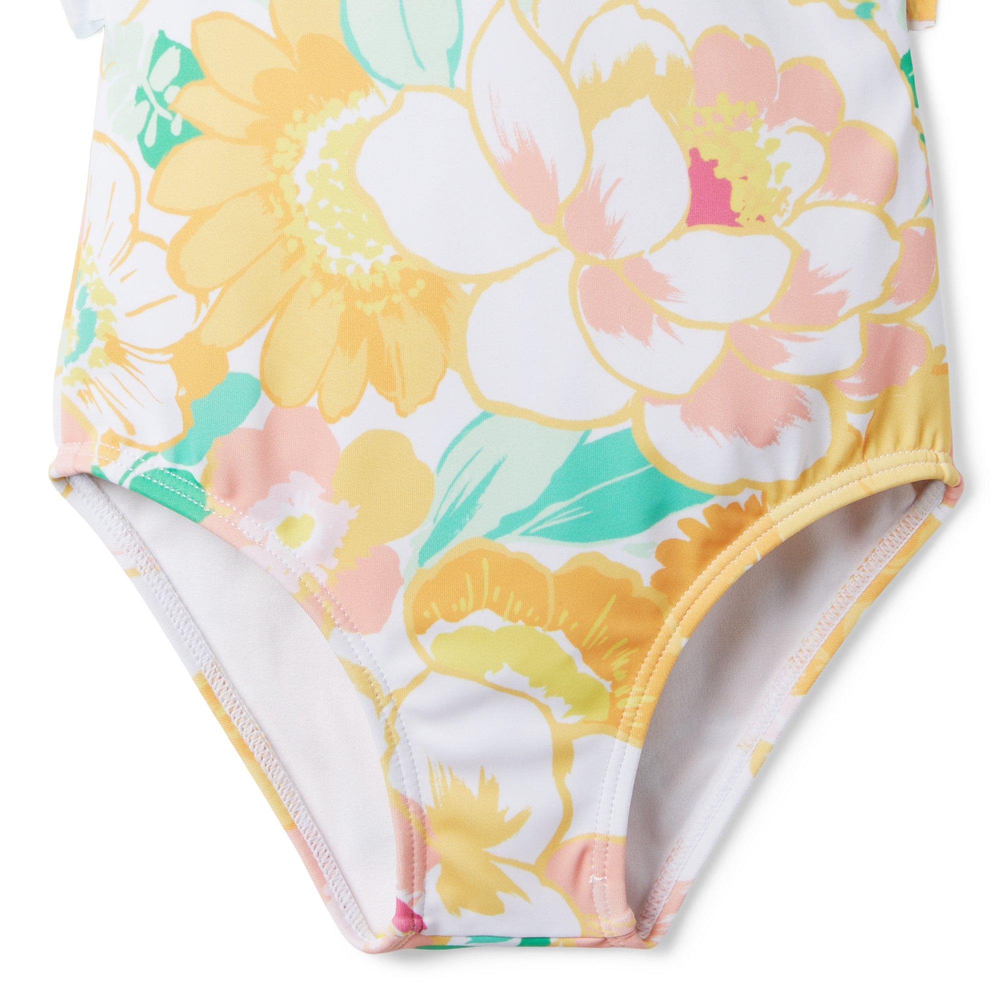 Recycled Floral Ruffle Swimsuit image number 4