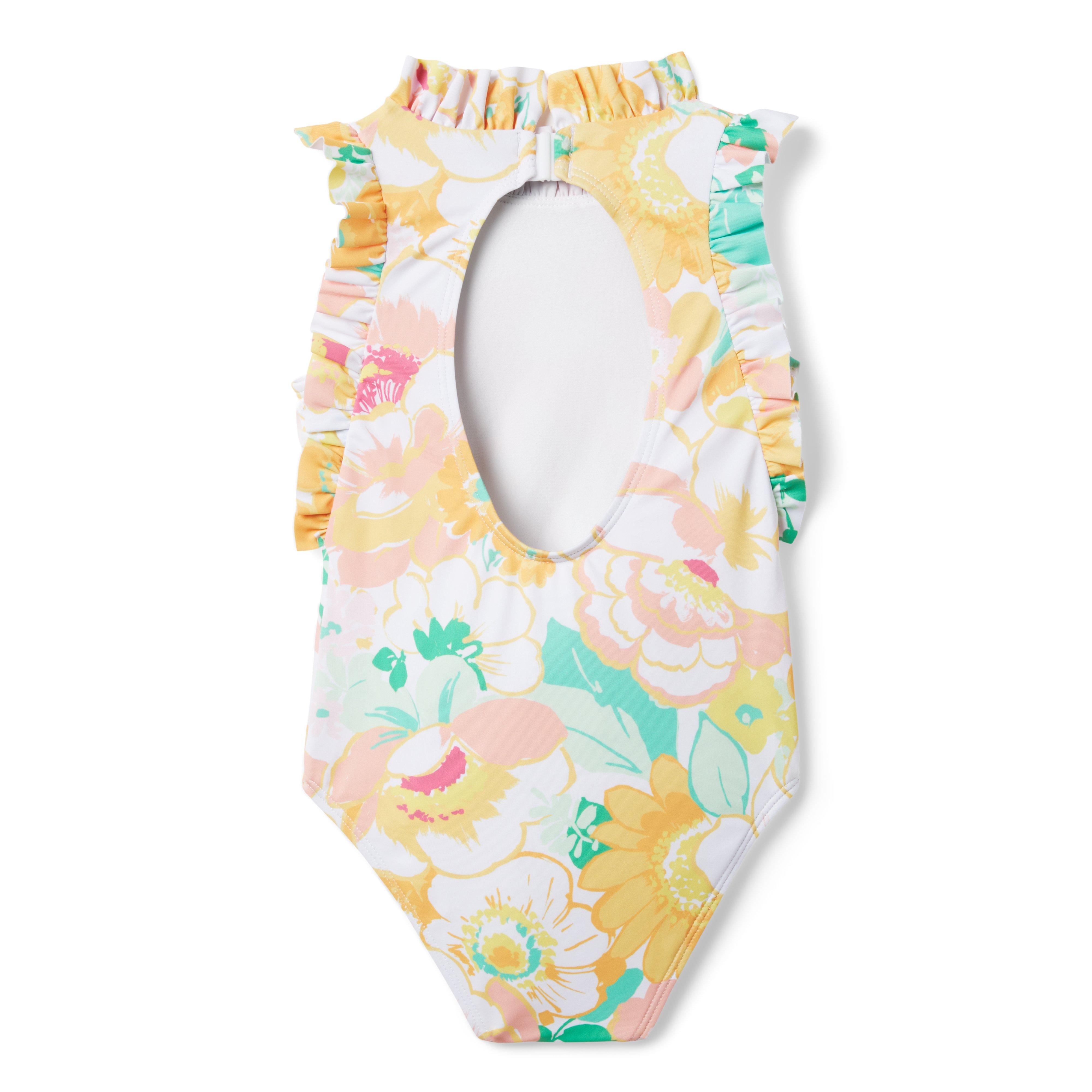 Recycled Floral Ruffle Swimsuit image number 2