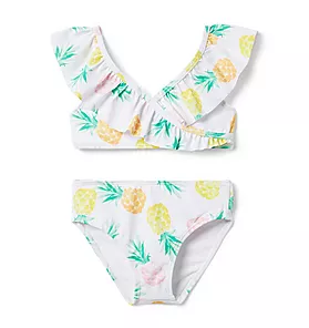 Recycled Pineapple Ruffle 2-Piece Swimsuit