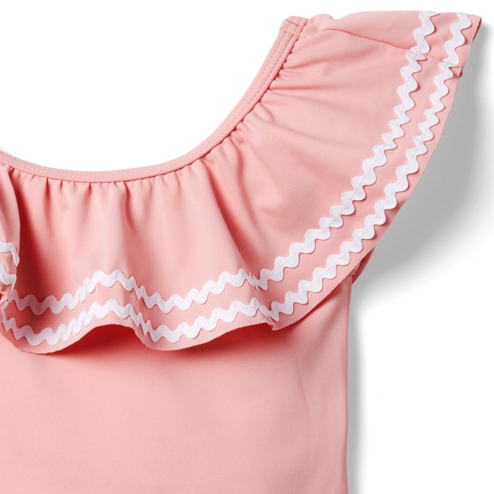 Girl Quartz Pink Recycled Ric Rac Ruffle Swimsuit by Janie and Jack