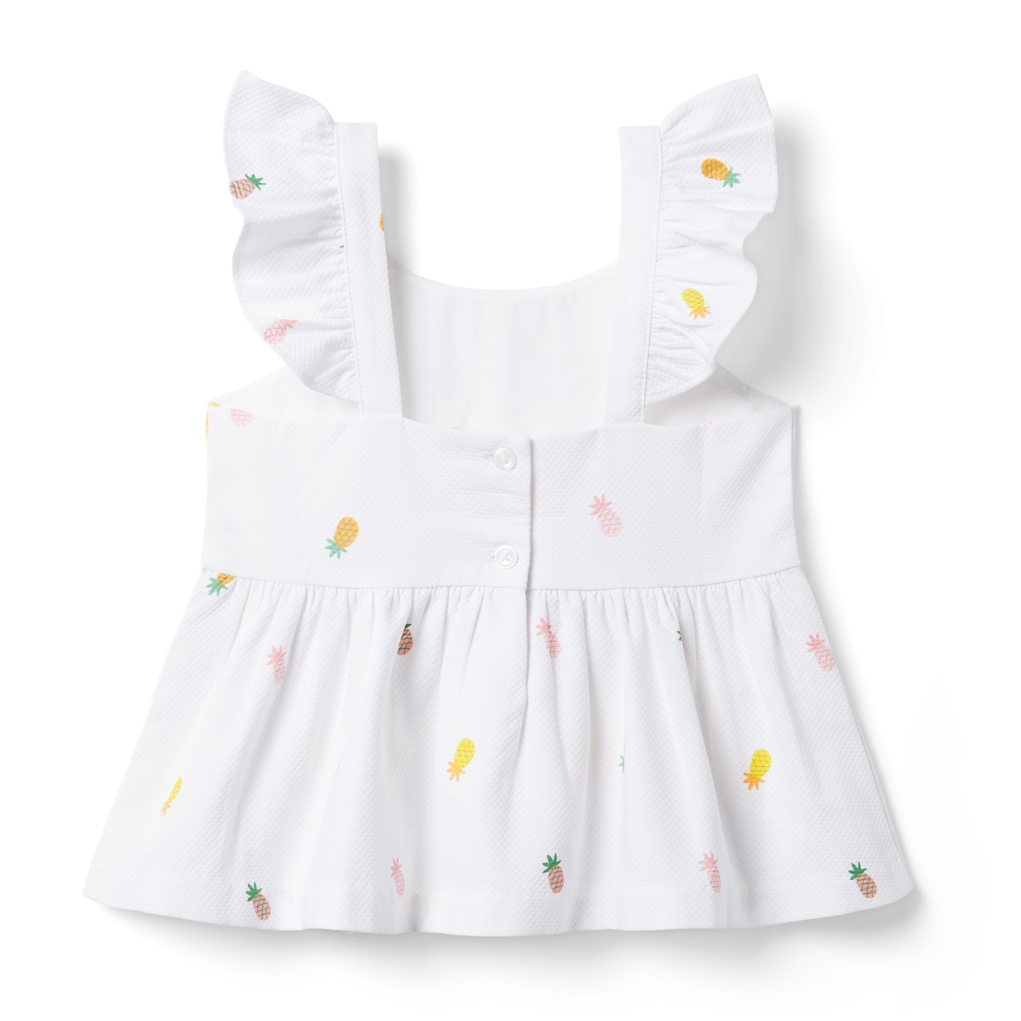 Pineapple Ruffle Pique Top image number 1
