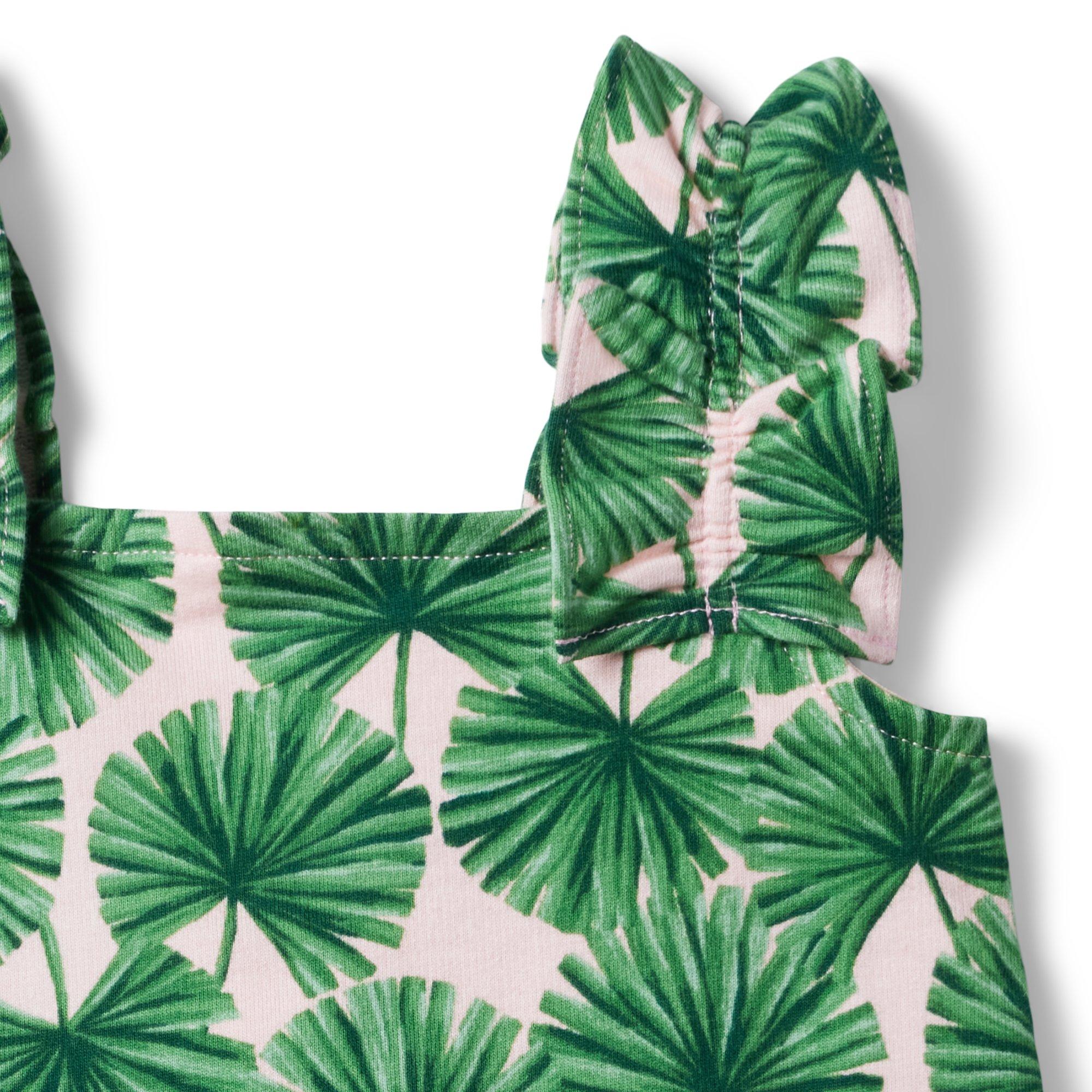 Palm Ruffle Strap Cropped Top image number 1