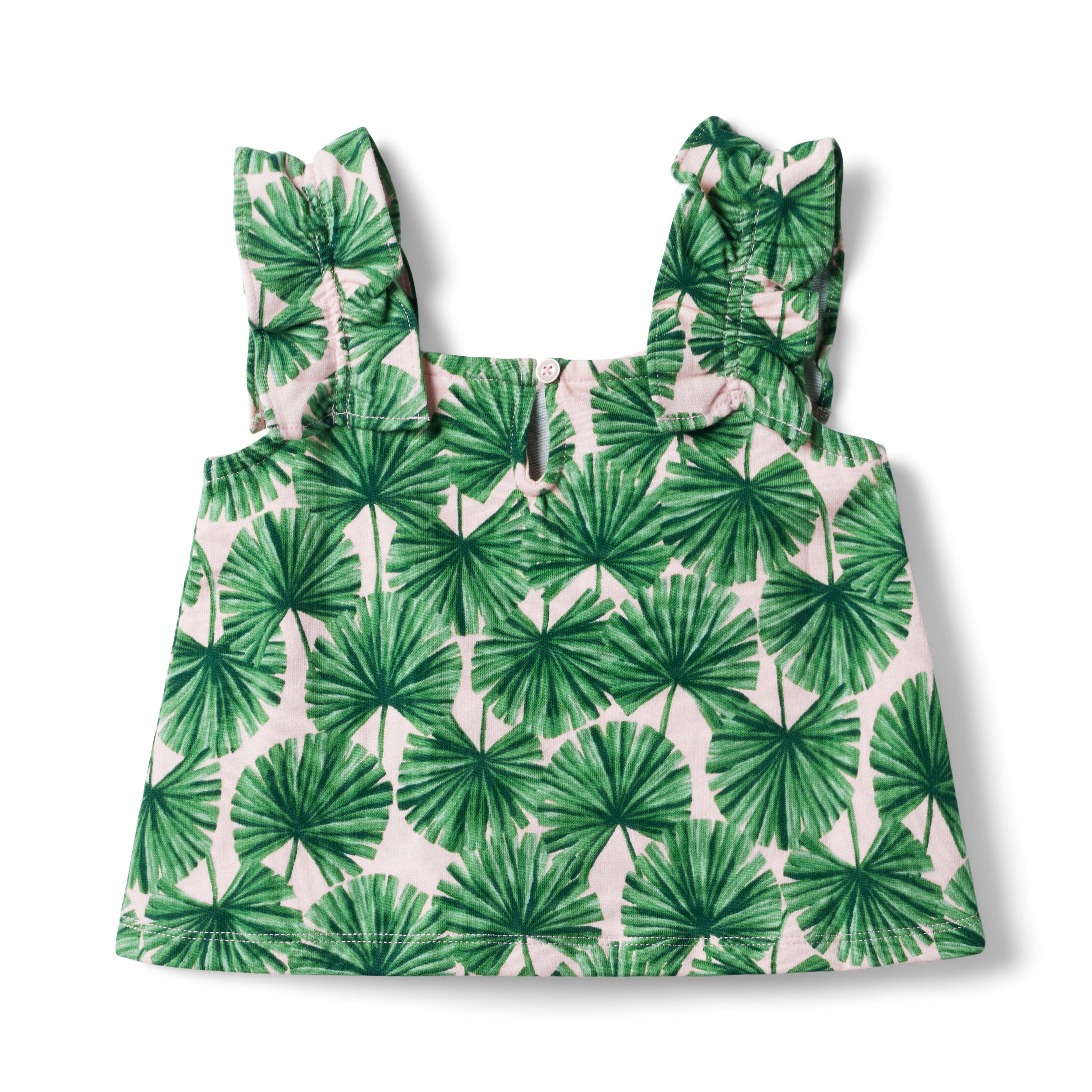 Palm Ruffle Strap Cropped Top image number 2