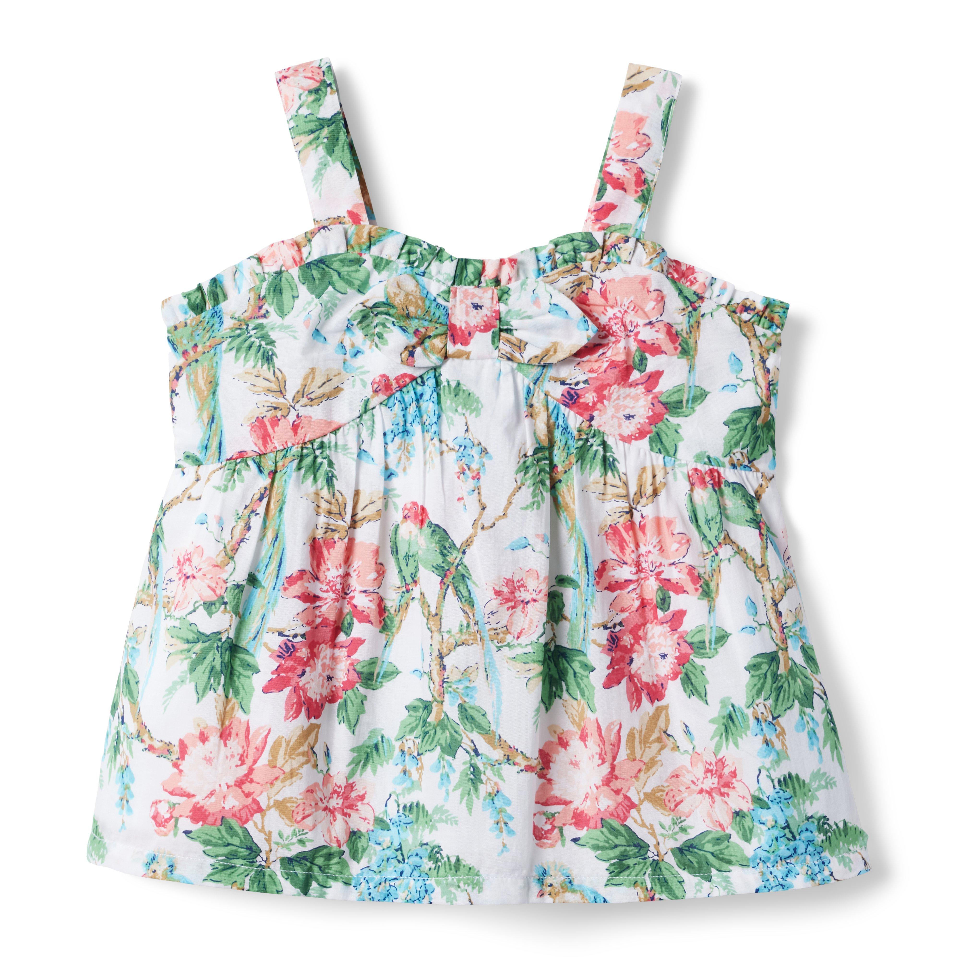 Tropical Floral Bow Top