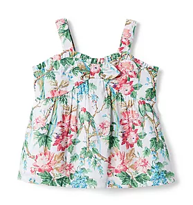 Tropical Floral Bow Top
