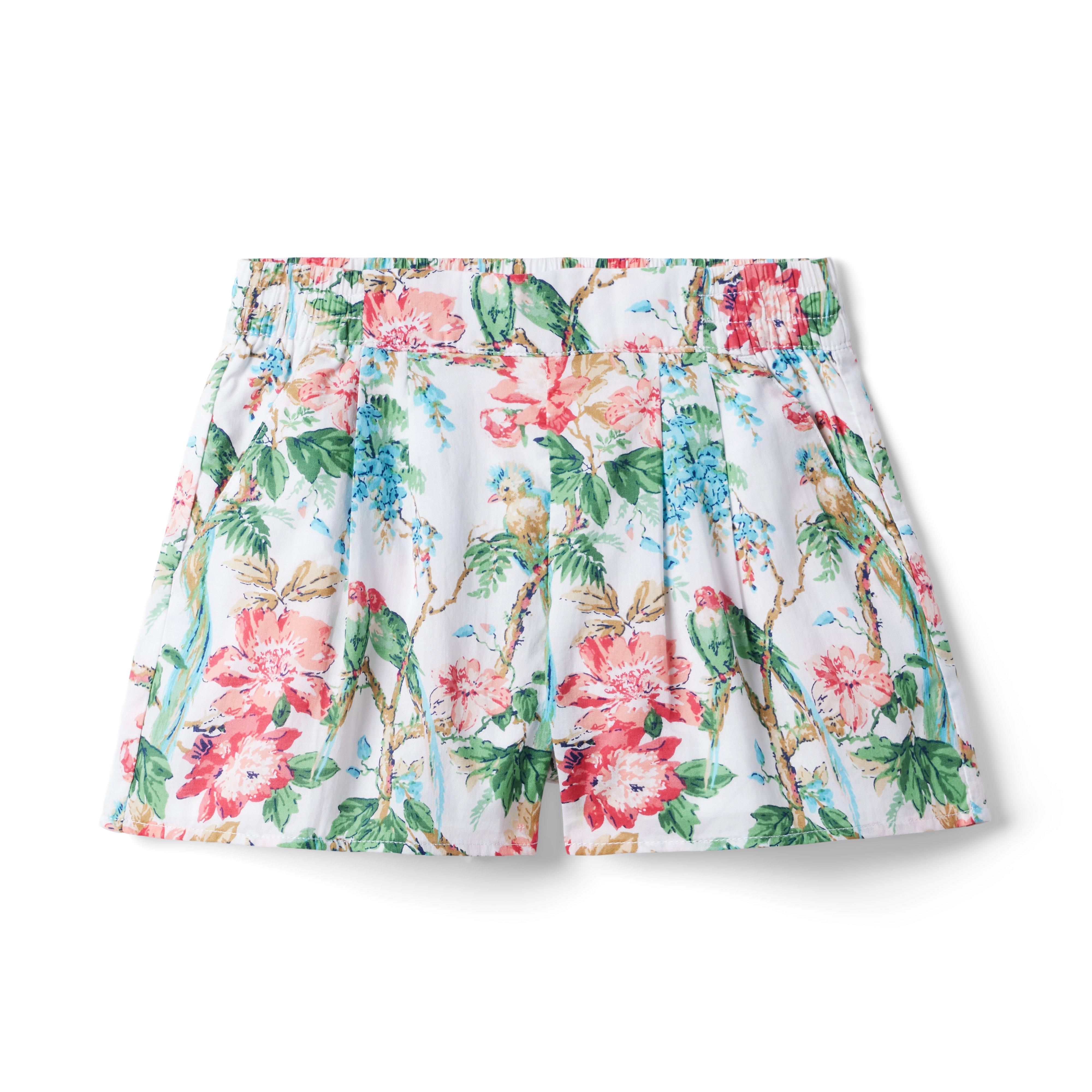 Tropical Floral Pull-On Short 