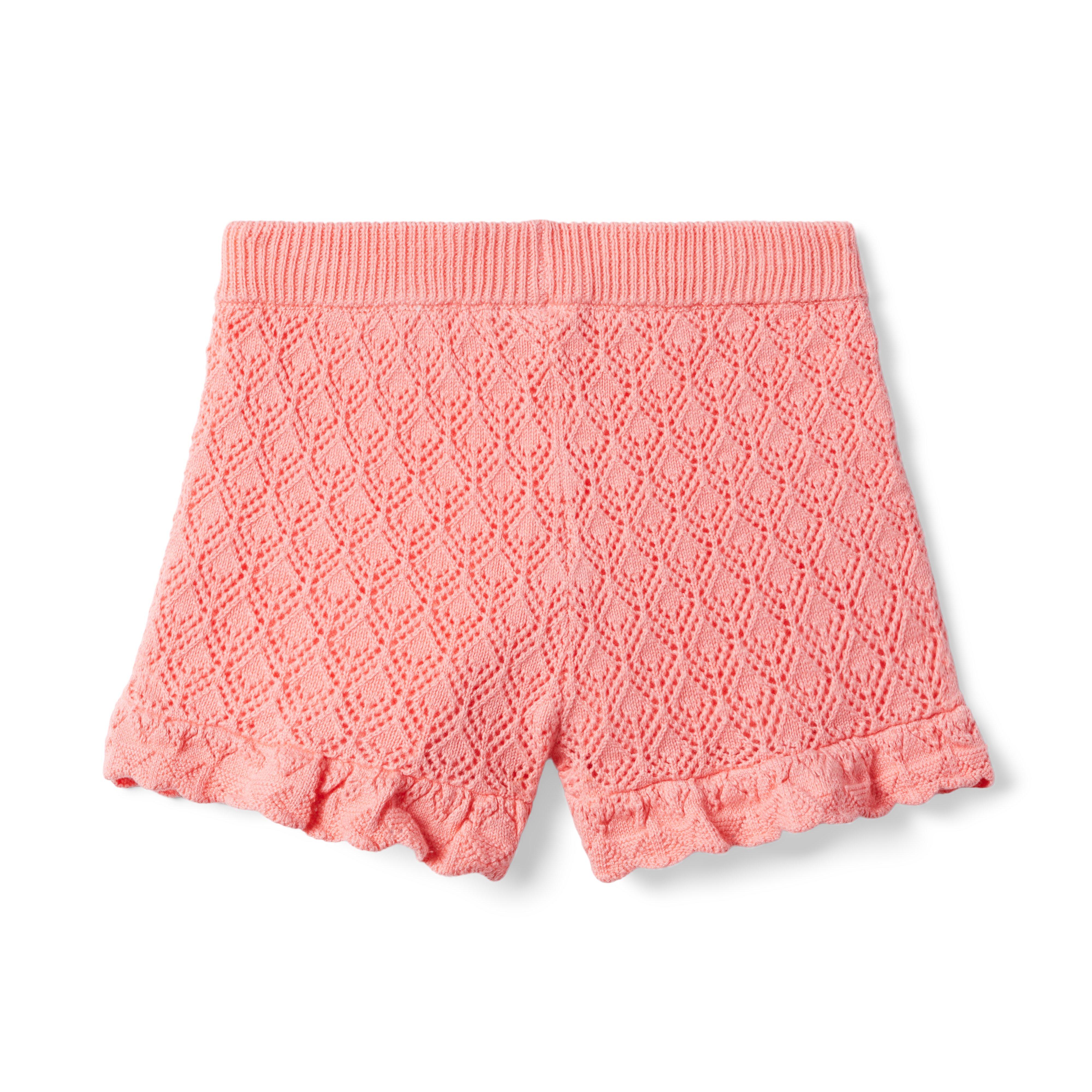 Girl Salmon Rose The Crochet Getaway Short by Janie and Jack