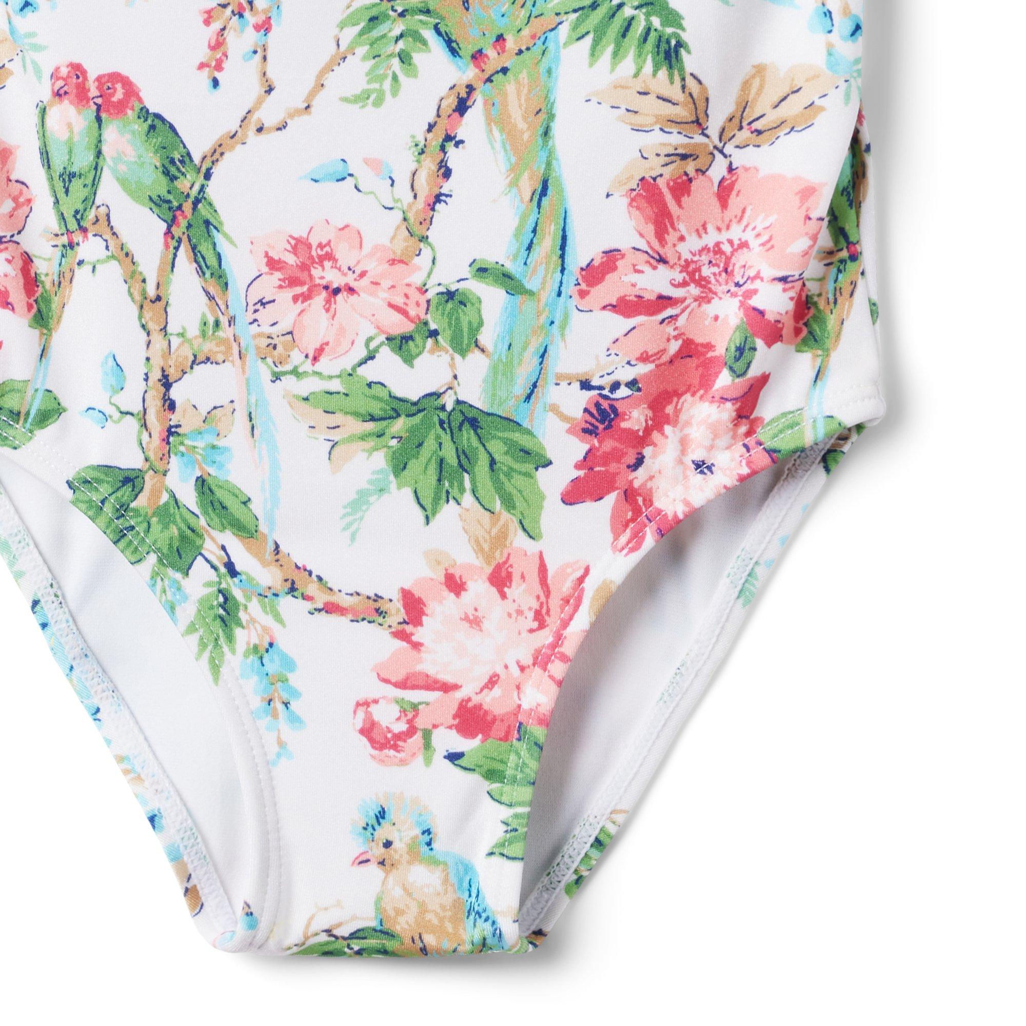 Recycled Tropical Floral Swimsuit image number 4