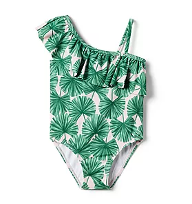 Recycled Palm Ruffle Swimsuit