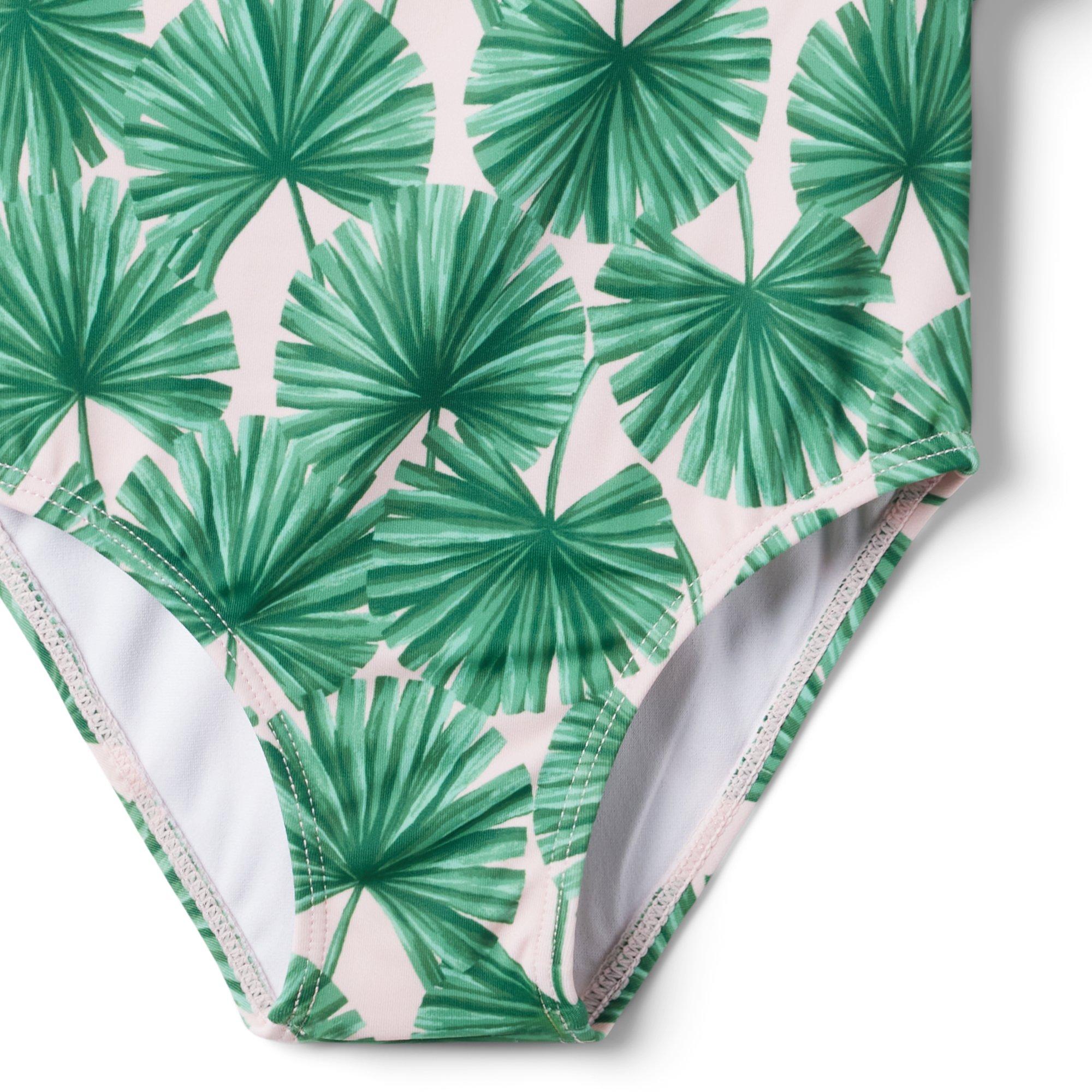 Recycled Palm Ruffle Swimsuit image number 3