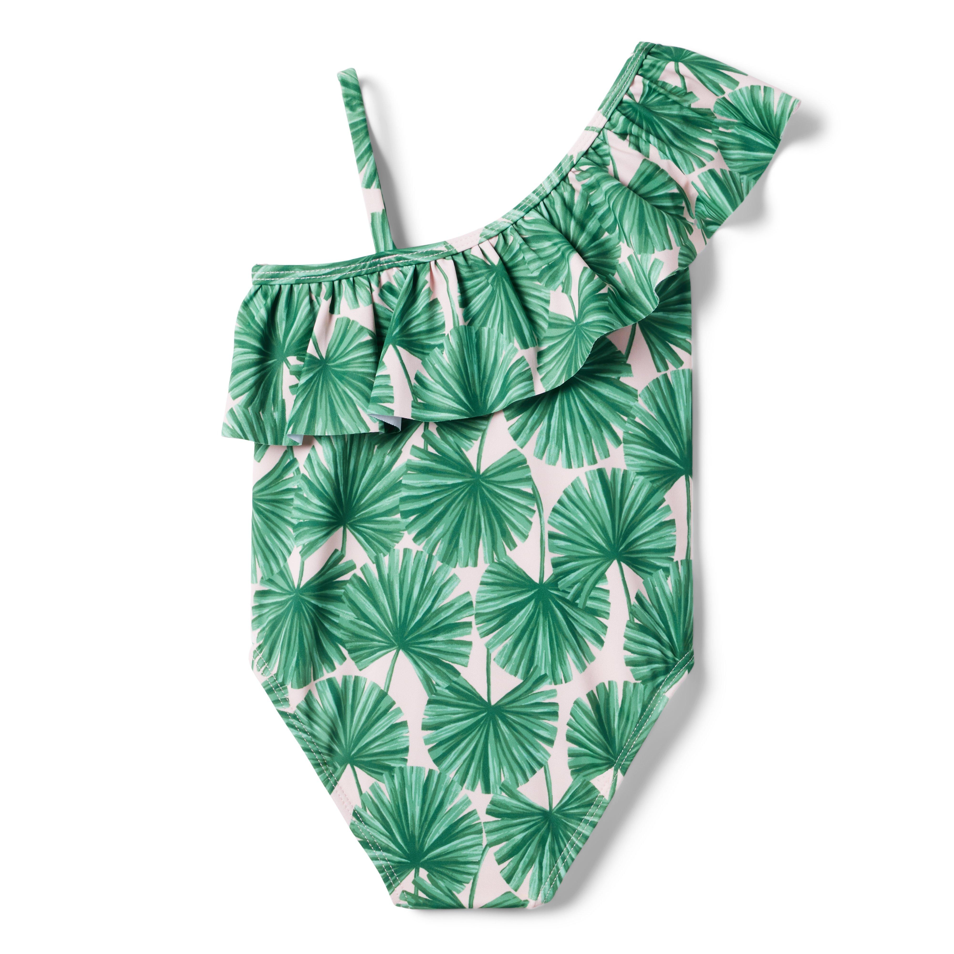 Recycled Palm Ruffle Swimsuit image number 2