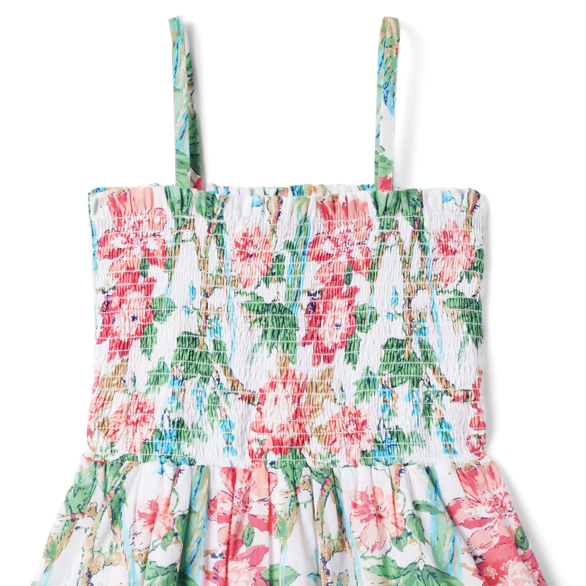 Tropical Floral Smocked Sundress image number 1