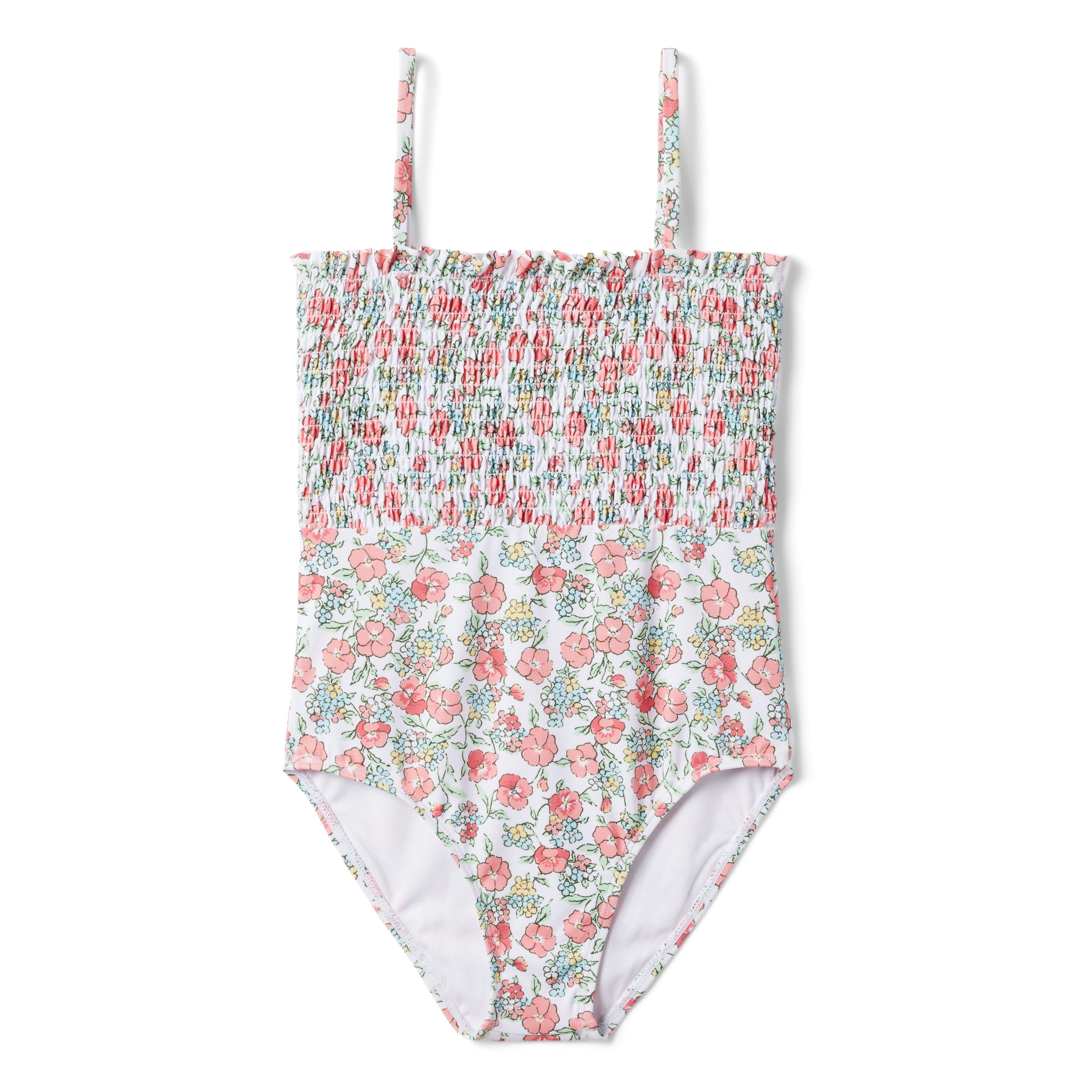 Recycled Floral Smocked Swimsuit