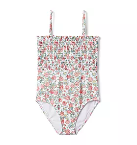 Recycled Floral Smocked Swimsuit