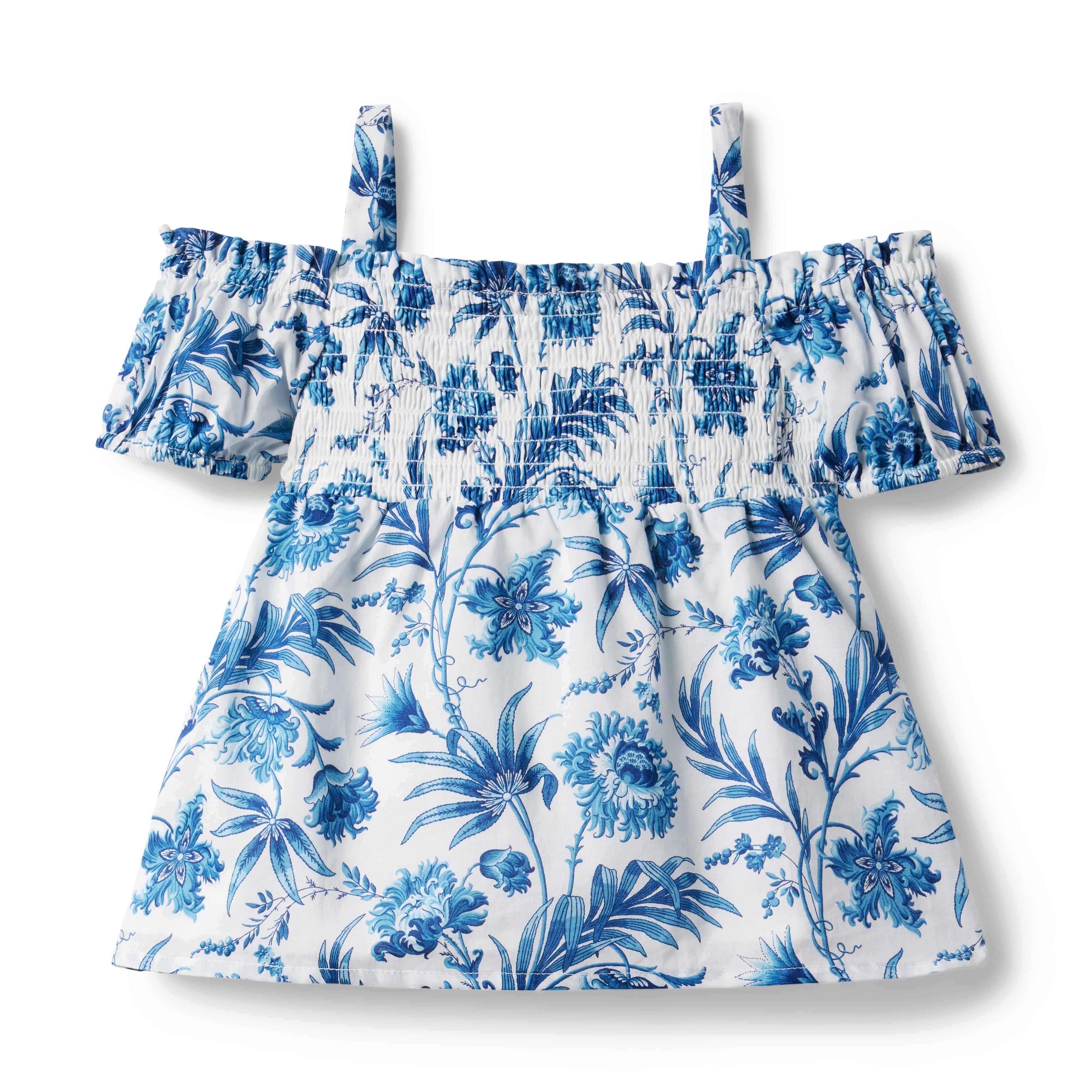 Floral Smocked Cold Shoulder Top image number 0