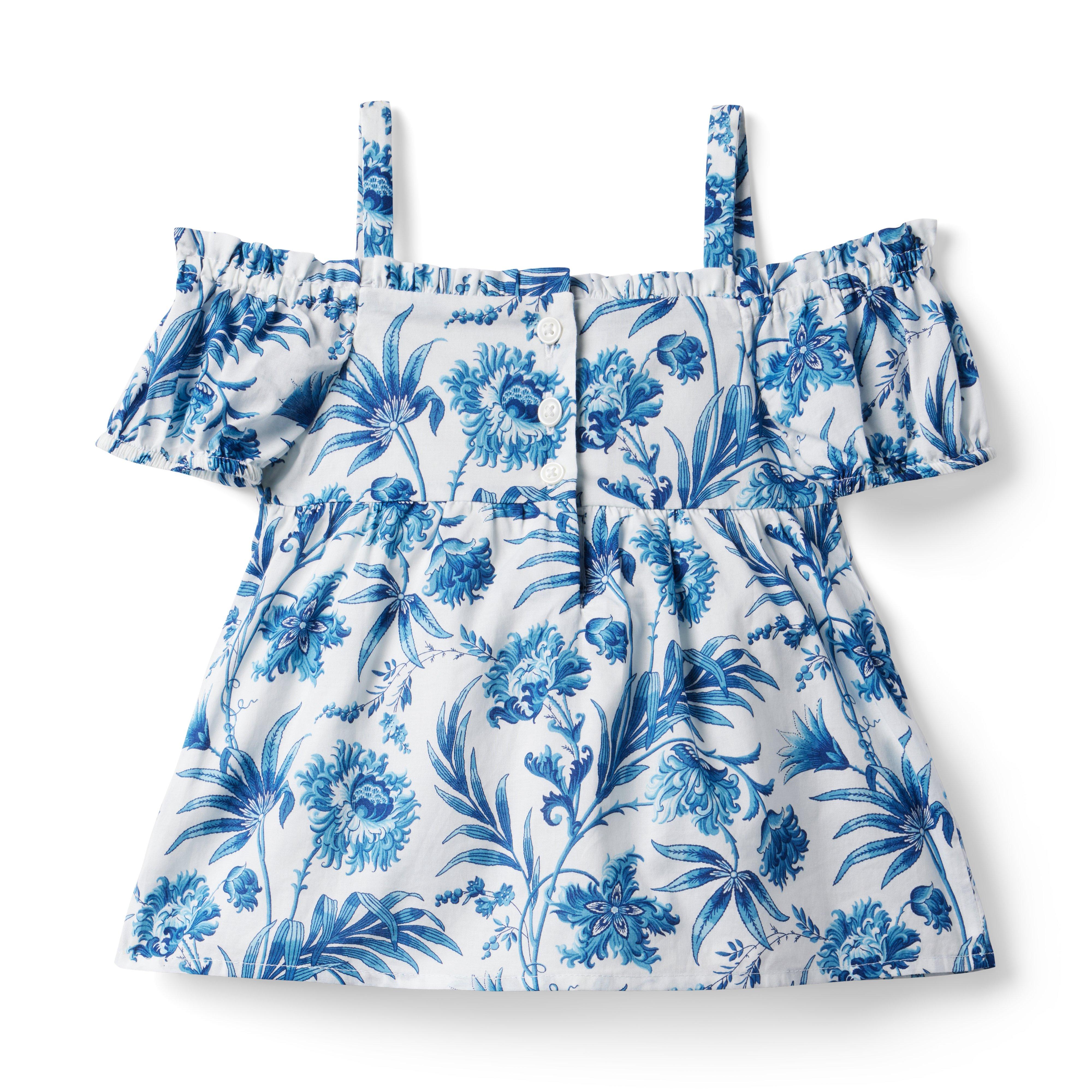 Floral Smocked Cold Shoulder Top image number 2