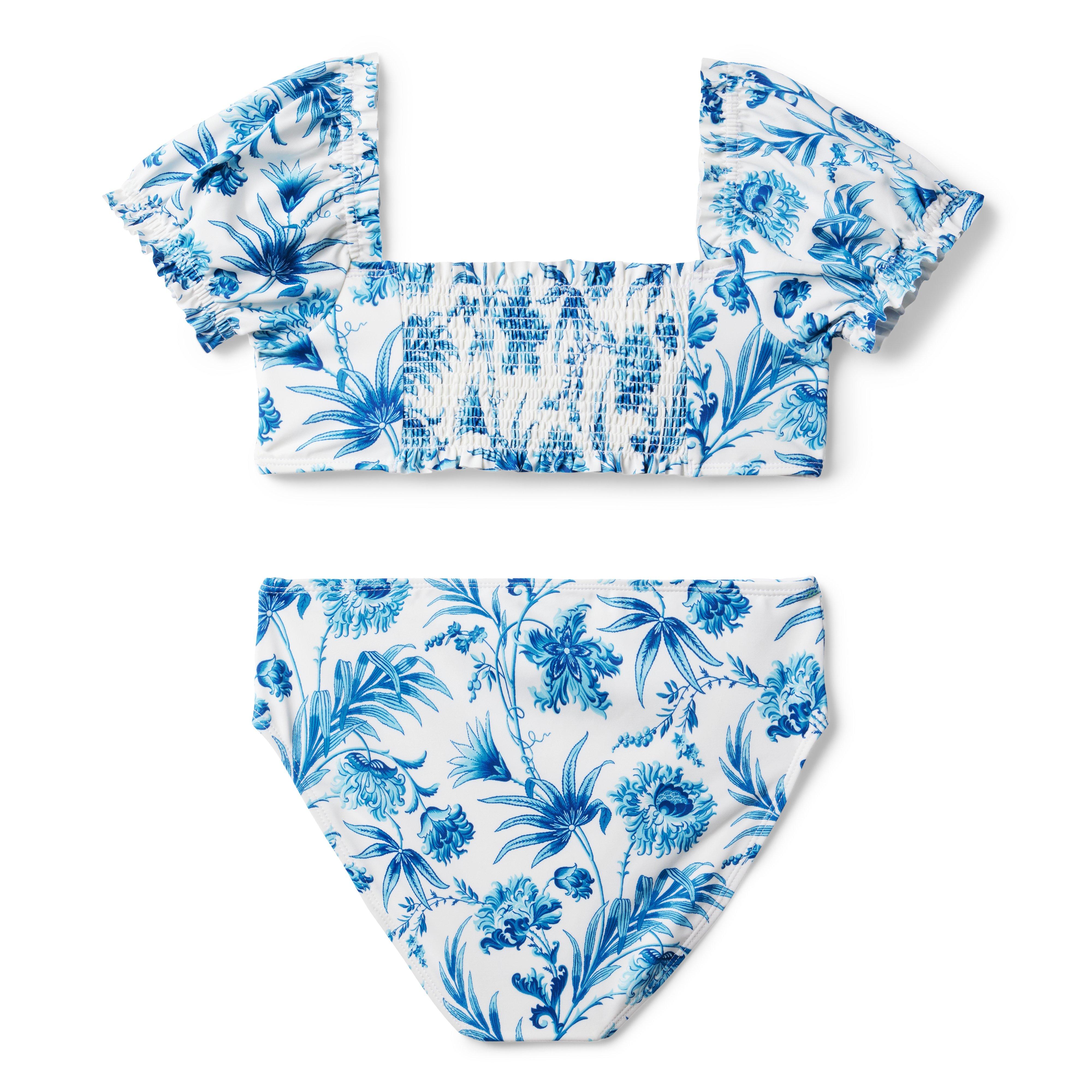 Recycled Floral Puff Sleeve 2-Piece Swimsuit image number 2