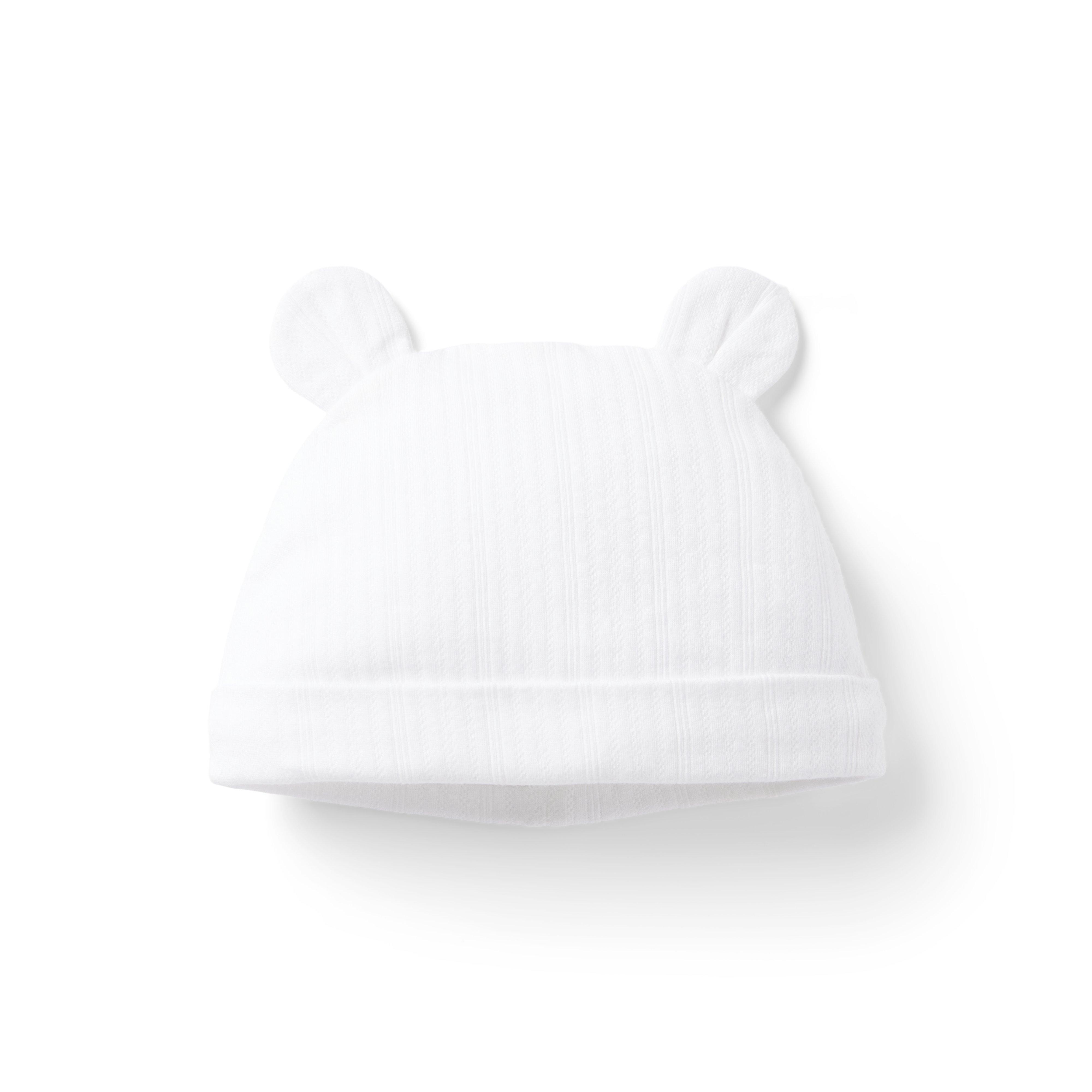 Baby Pointelle Bear Ear Beanie