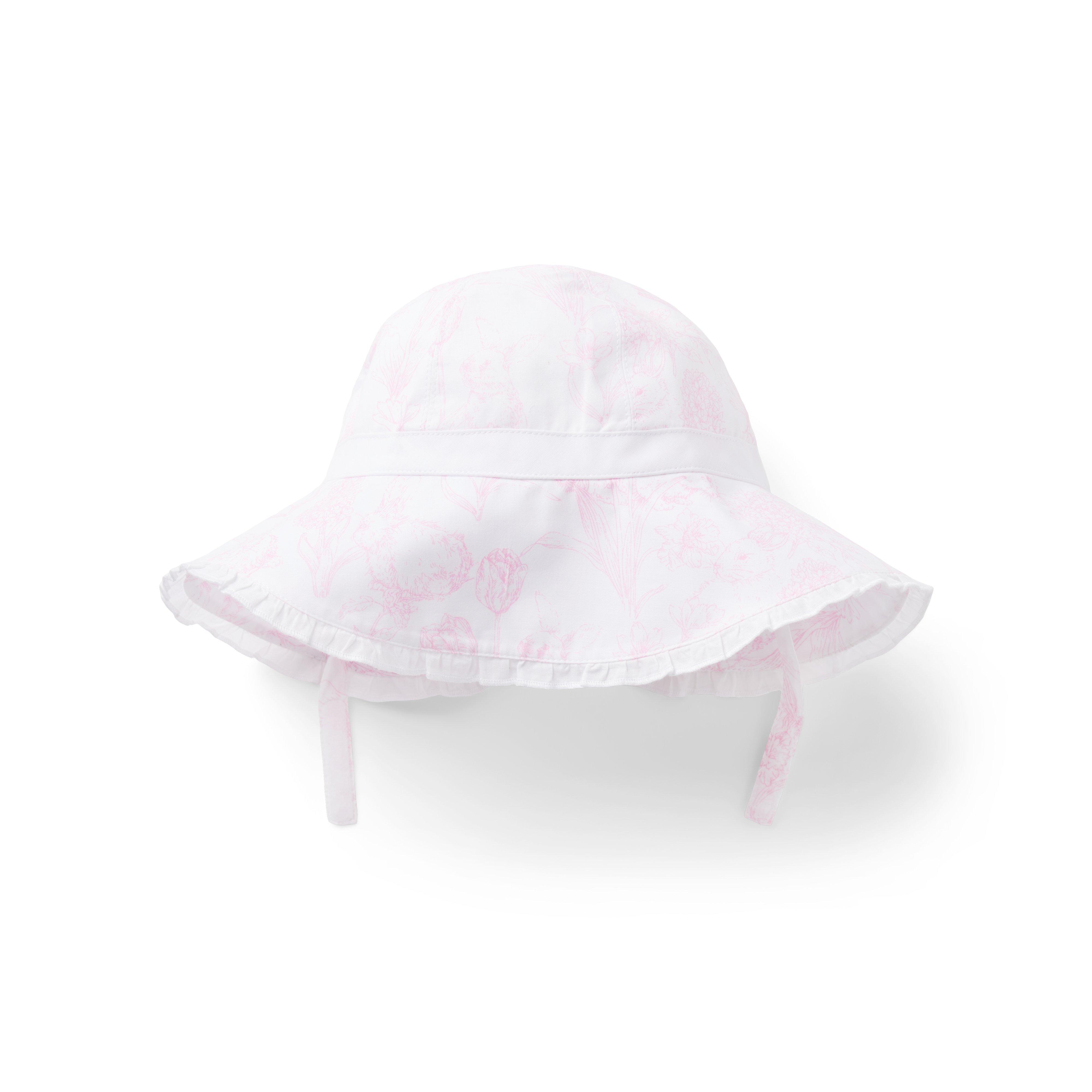 Baby Bunny Toile Sun Hat image number 0