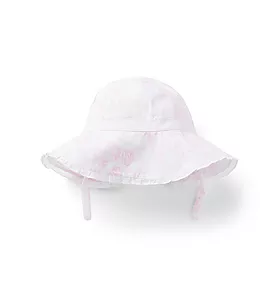 Baby Bunny Toile Sun Hat