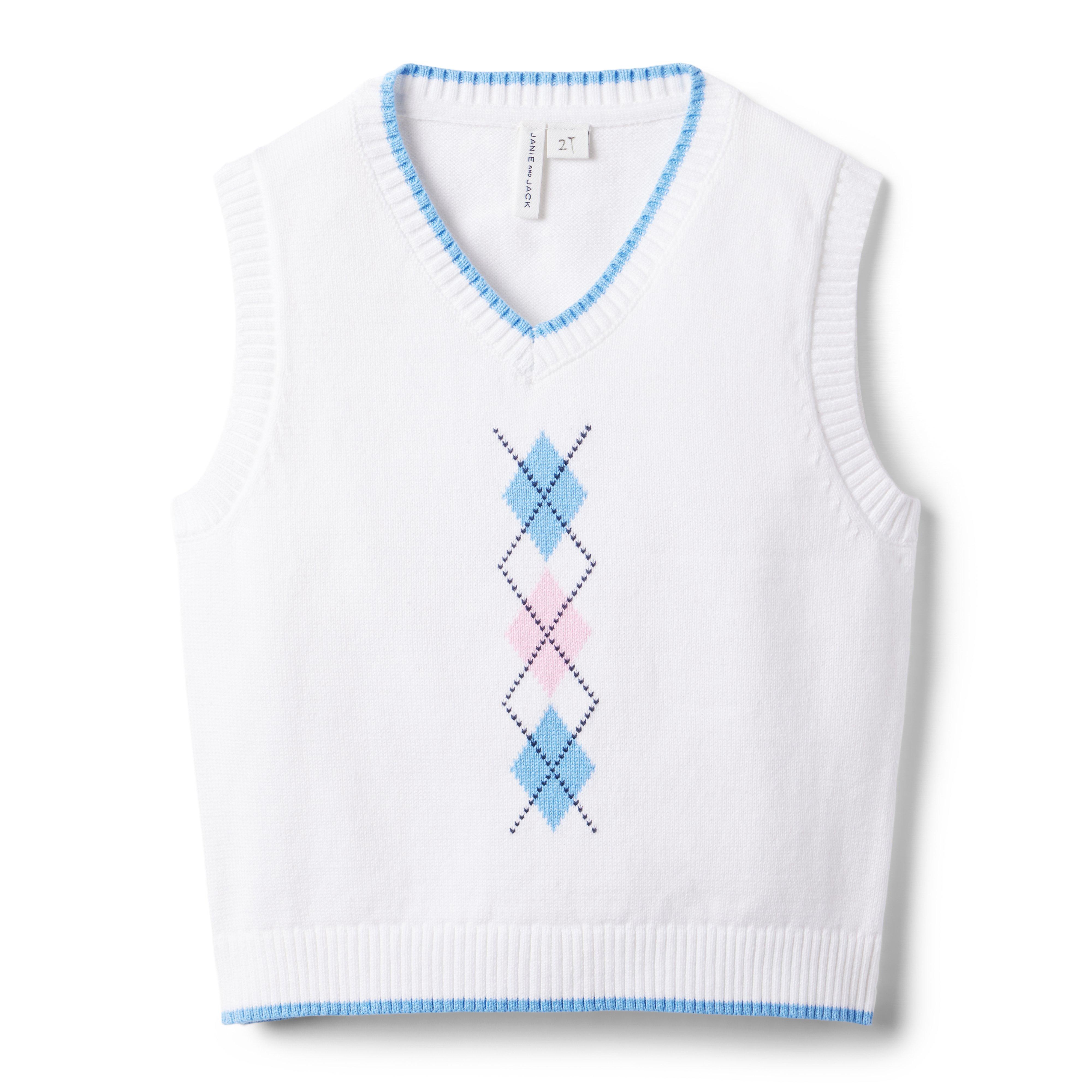 Boy White Argyle Sweater Vest by Janie and Jack