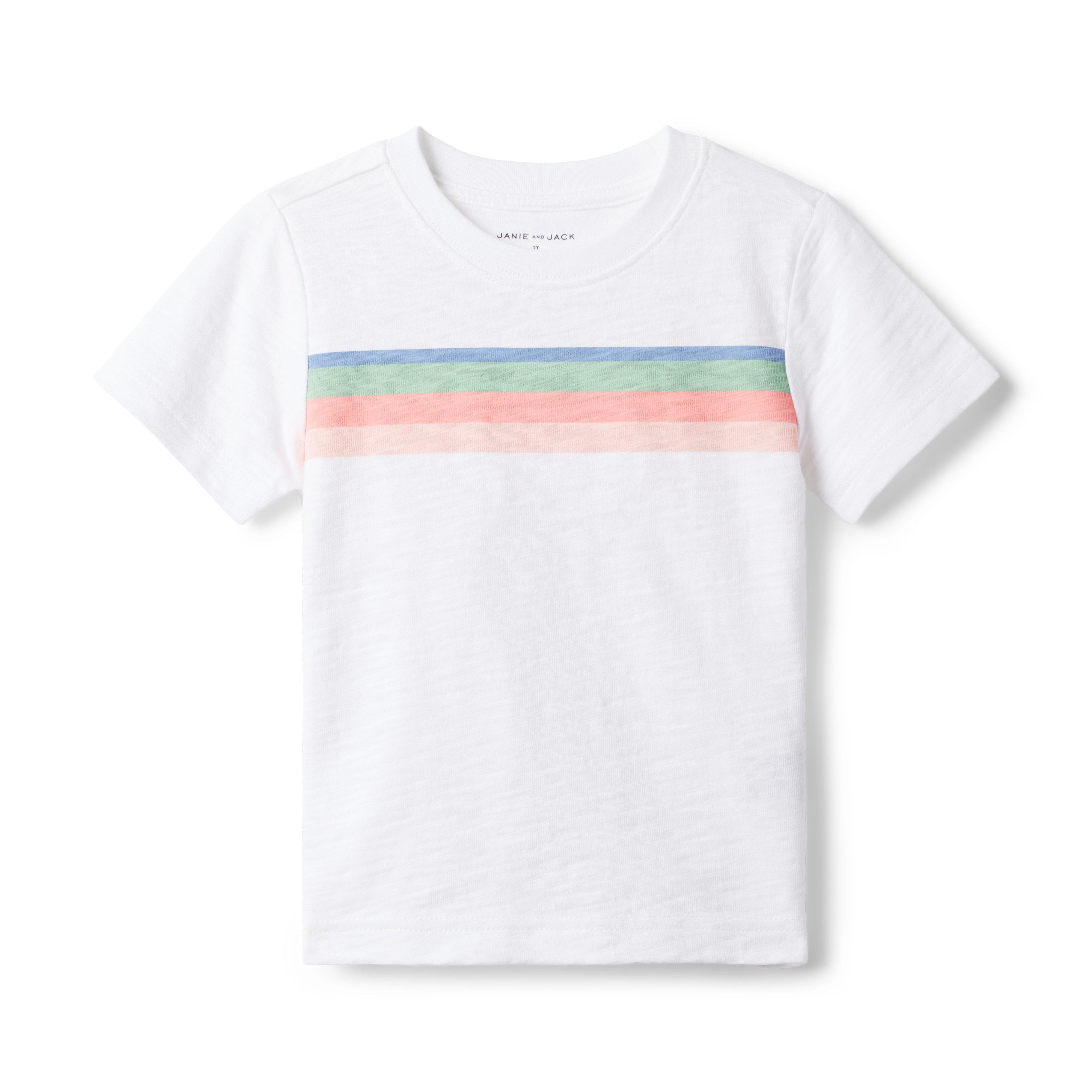 Striped Graphic Slub Tee