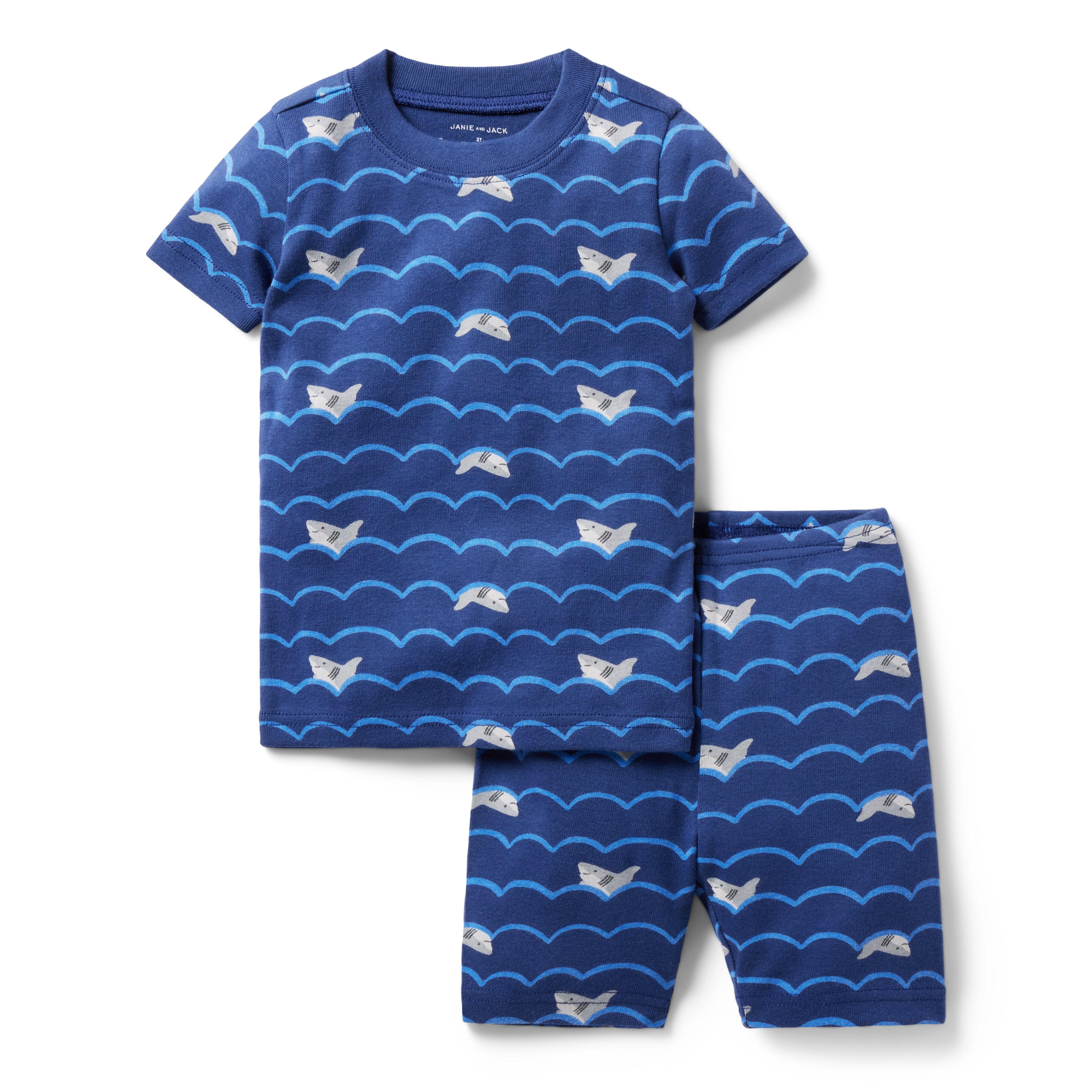 Good Night Short Pajamas in Shark Waves