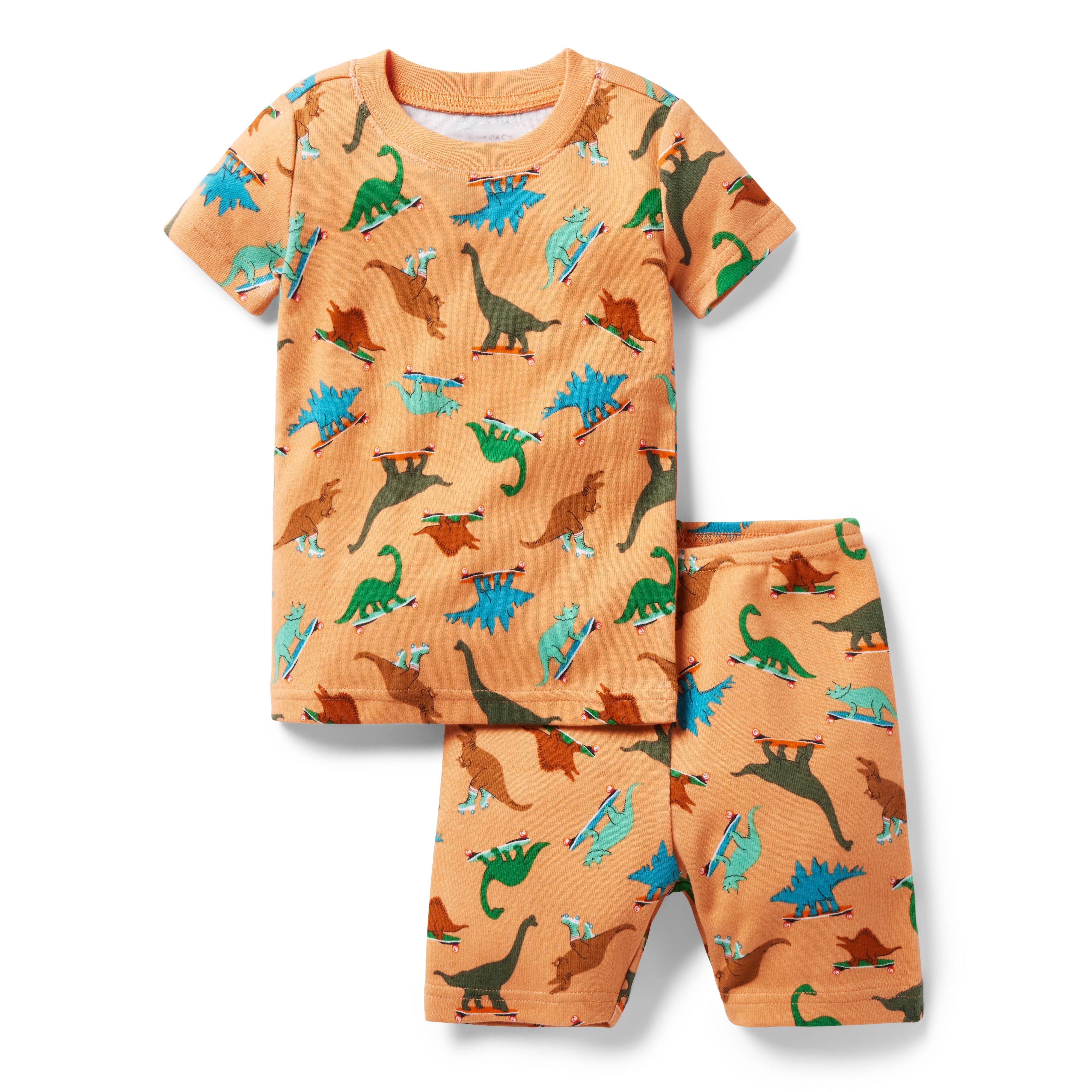 Boy Peach Skating Dinos Good Night Short Pajamas in Skating Dinos by ...